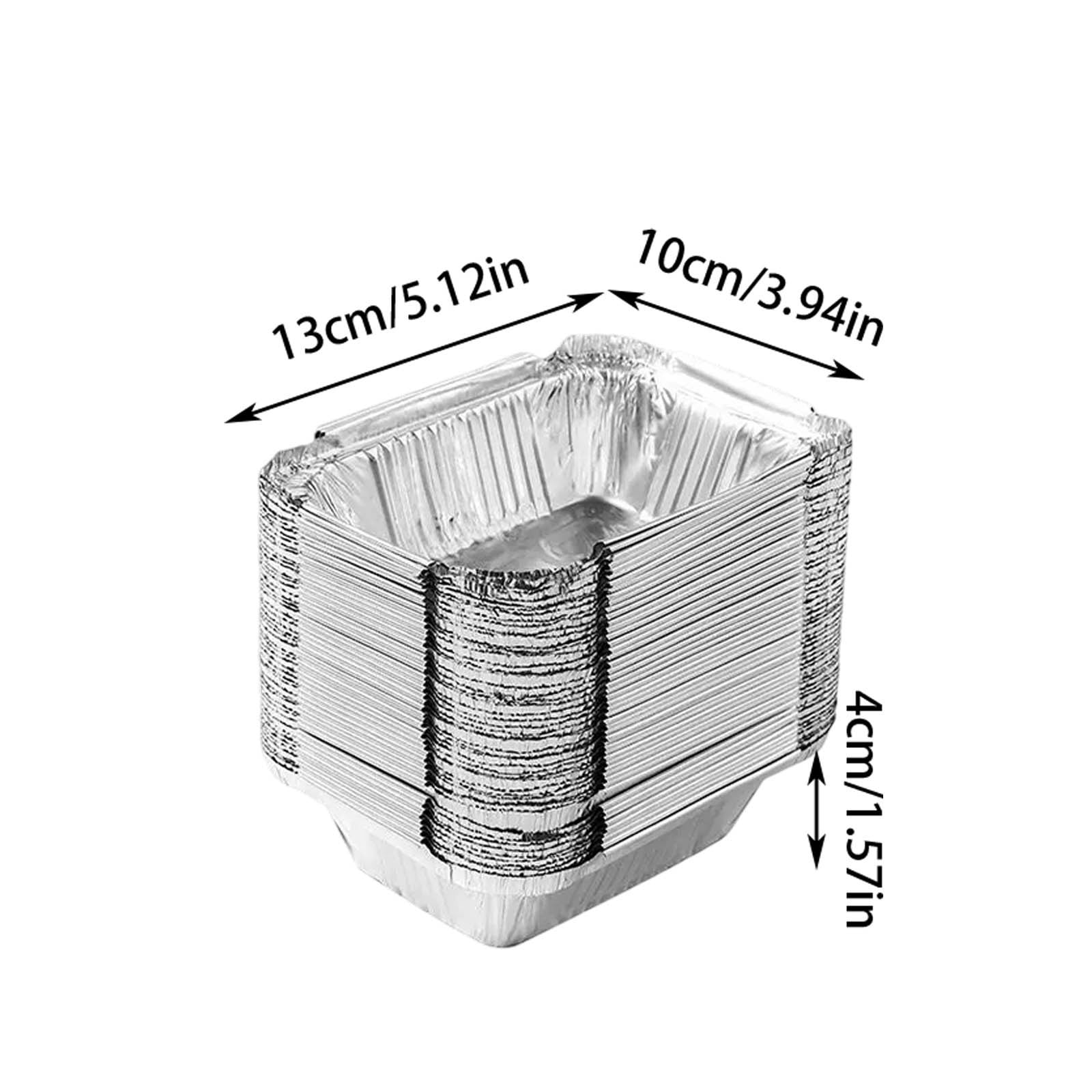 50 Pcs Disposable Aluminum Baking Pans,Rectangular Foil Trays for Grilling and Baking,Oven-Safe and Eco-Friendly,Perfect for Brownies,Lasagna,or Outdoor BBQ,No Cleanup Needed. 50pcs 230ML - Image 2