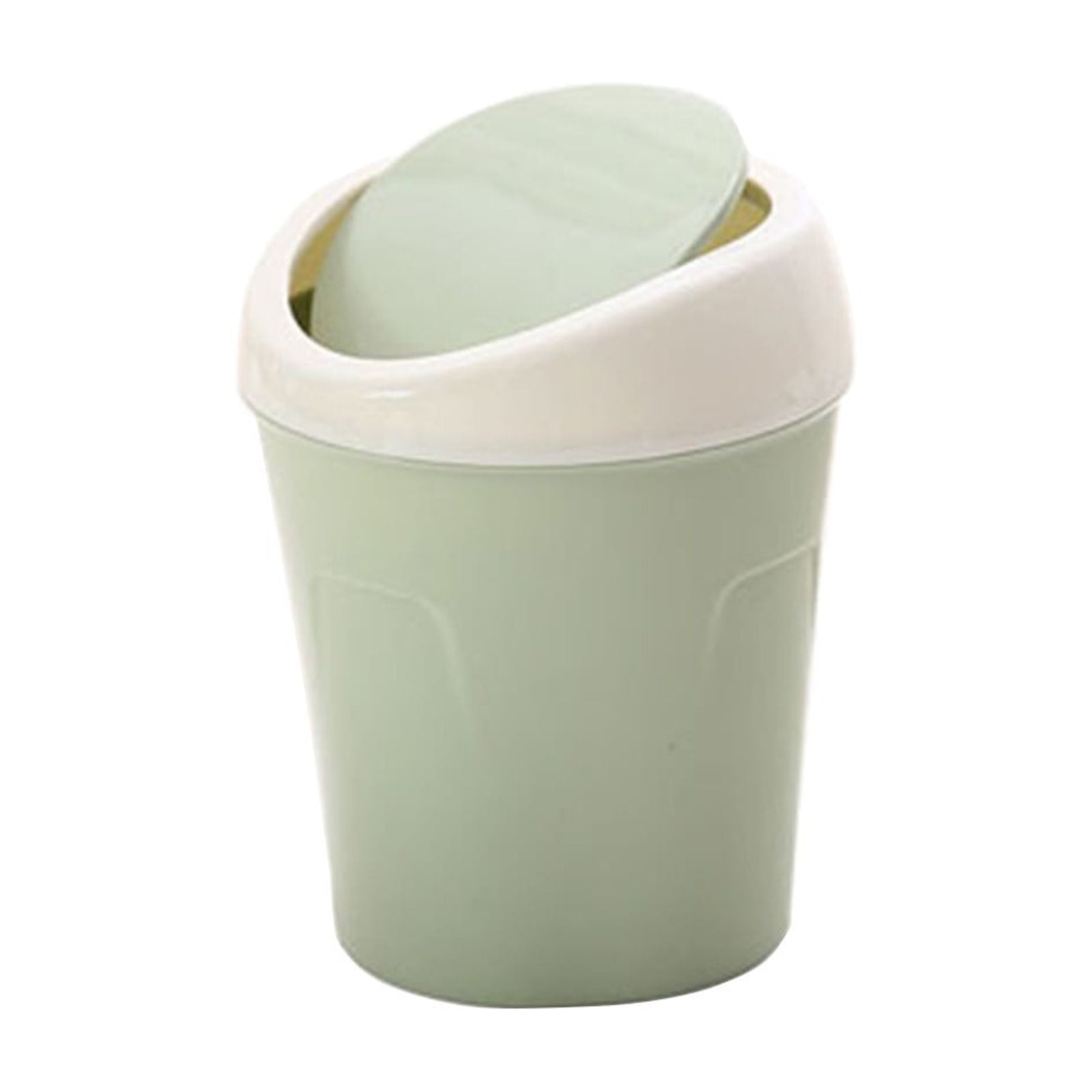 Mini Desk Trash Can with Swing Lid,Tiny Countertop Garbage Bin Portable Waste Basket for Desktop Home Office&Desktop Garbage Can Trash Waste Bin Basket Dustbin Container Home Car for Green Blue - Image 2