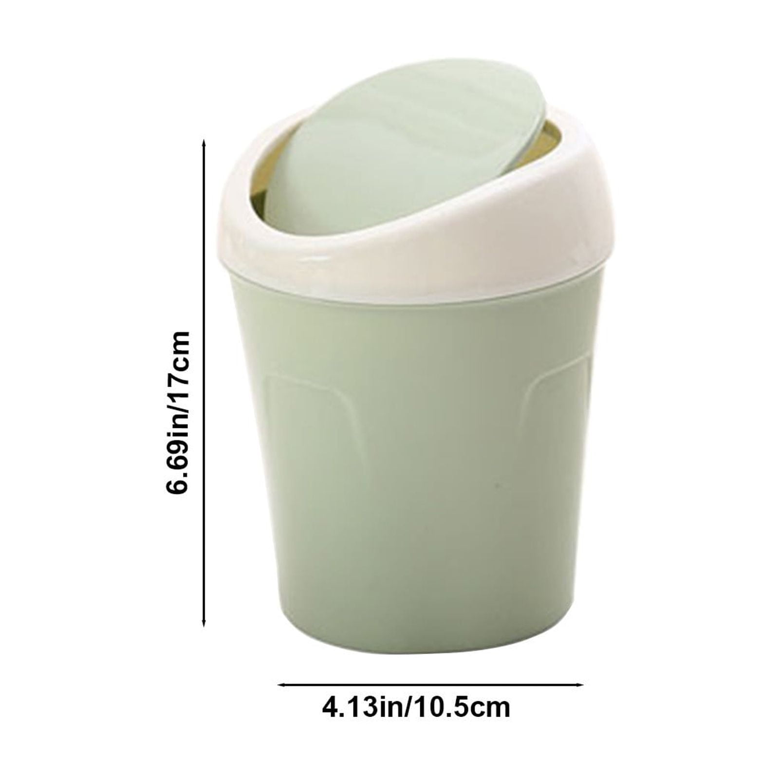 Mini Desk Trash Can with Swing Lid,Tiny Countertop Garbage Bin Portable Waste Basket for Desktop Home Office&Desktop Garbage Can Trash Waste Bin Basket Dustbin Container Home Car for Green Blue - Image 3