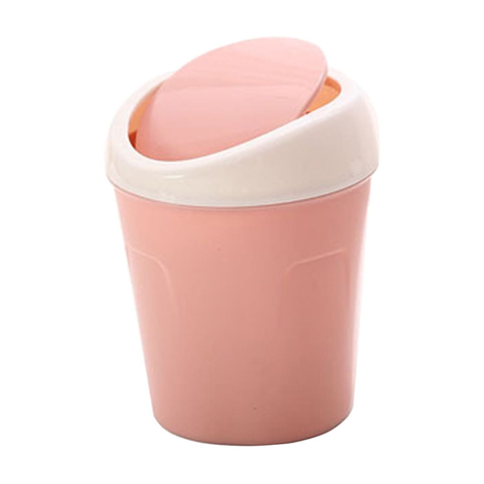 Mini Desk Trash Can with Swing Lid,Tiny Countertop Garbage Bin Portable Waste Basket for Desktop Home Office&Desktop Garbage Can Trash Waste Bin Basket Dustbin Container Home Car for Green - Image 2