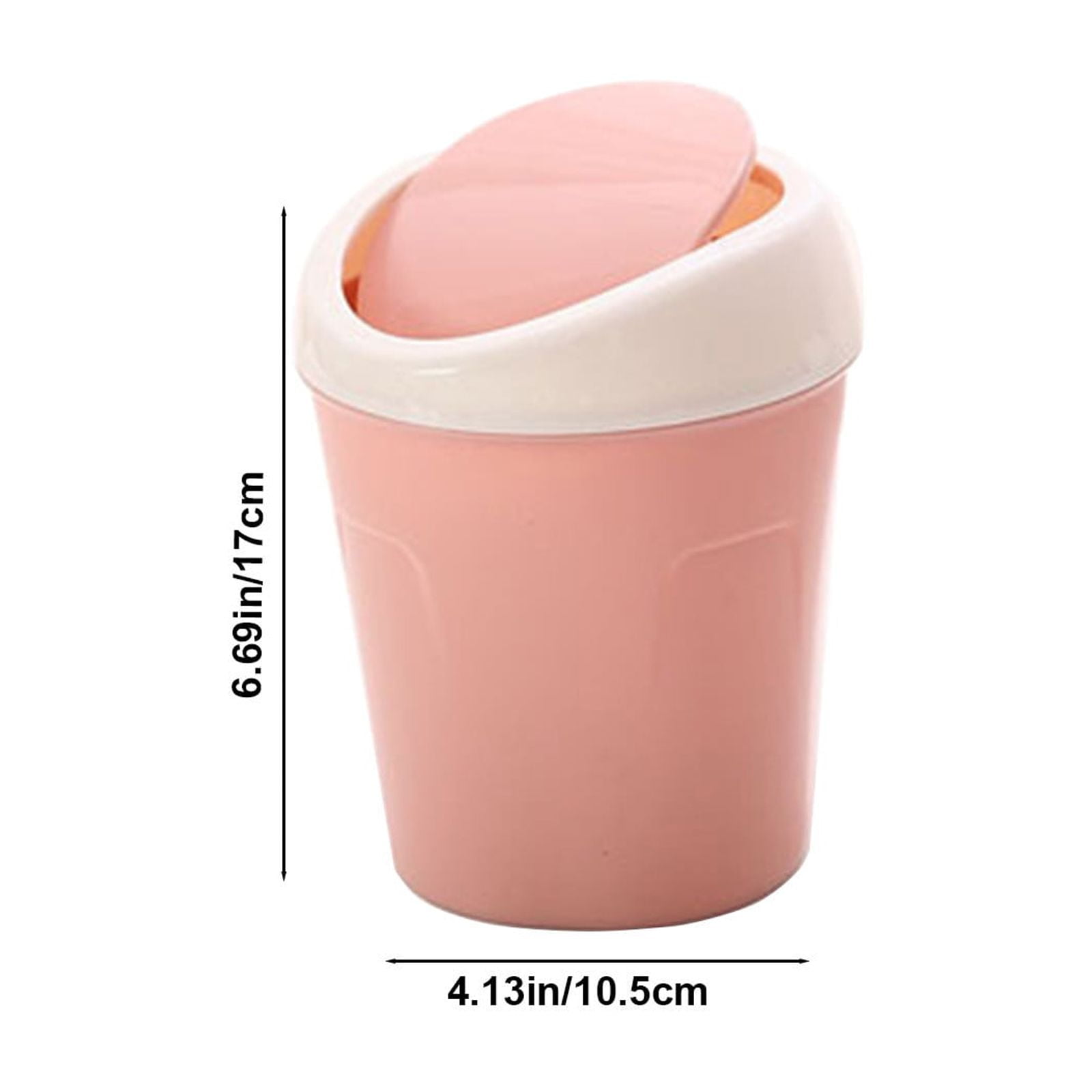 Mini Desk Trash Can with Swing Lid,Tiny Countertop Garbage Bin Portable Waste Basket for Desktop Home Office&Desktop Garbage Can Trash Waste Bin Basket Dustbin Container Home Car for Green - Image 3