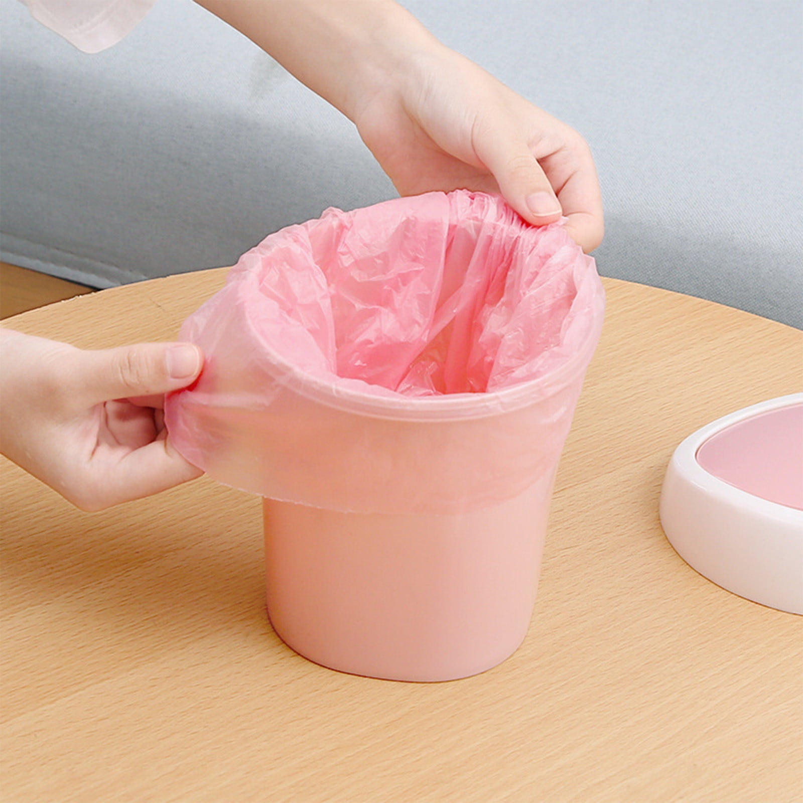 Mini Desk Trash Can with Swing Lid,Tiny Countertop Garbage Bin Portable Waste Basket for Desktop Home Office&Desktop Garbage Can Trash Waste Bin Basket Dustbin Container Home Car for Green - Image 4