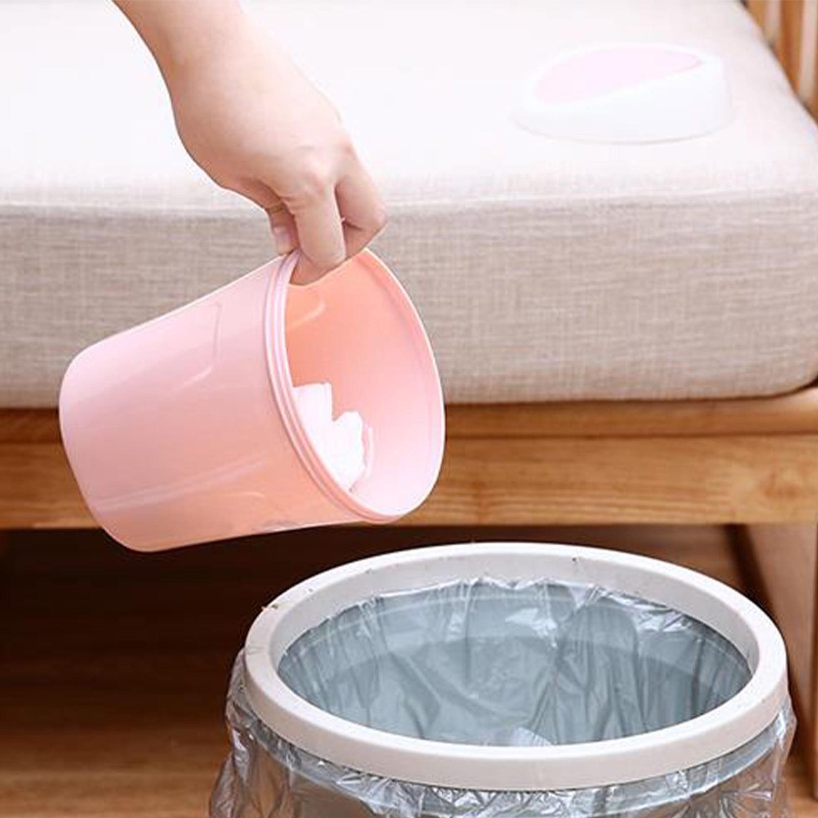 Mini Desk Trash Can with Swing Lid,Tiny Countertop Garbage Bin Portable Waste Basket for Desktop Home Office&Desktop Garbage Can Trash Waste Bin Basket Dustbin Container Home Car for Green - Image 5