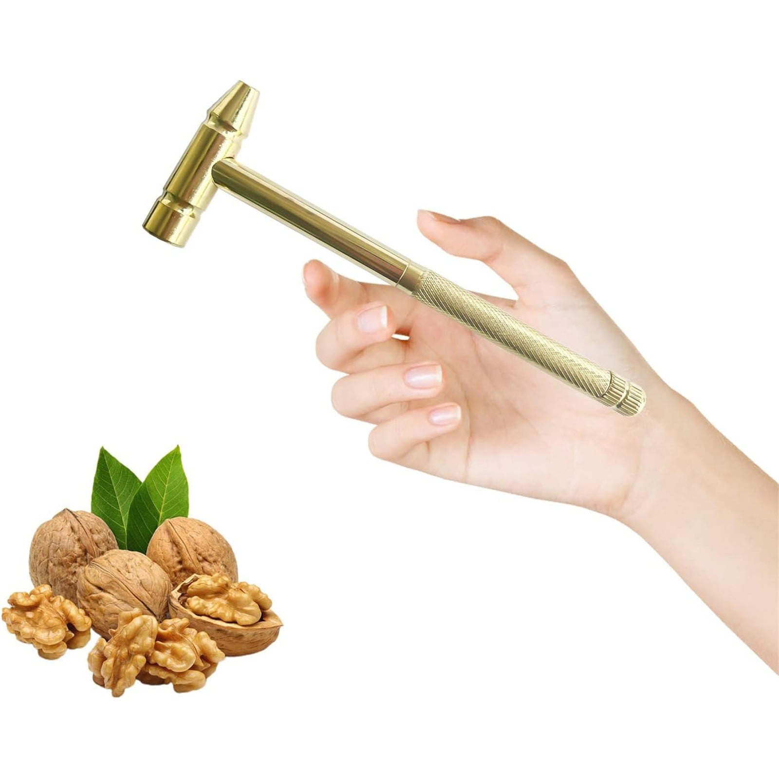 6 in 1 Metal Mini Hammer,Portable Multitool Hammers,Metal Hammer and Screwdriver Multitool Set with Anti-Slip Grip Handle Slotted/Flat Head Phillips Screwdriver and Hammer(Gold) Gold(2pc) - Image 2