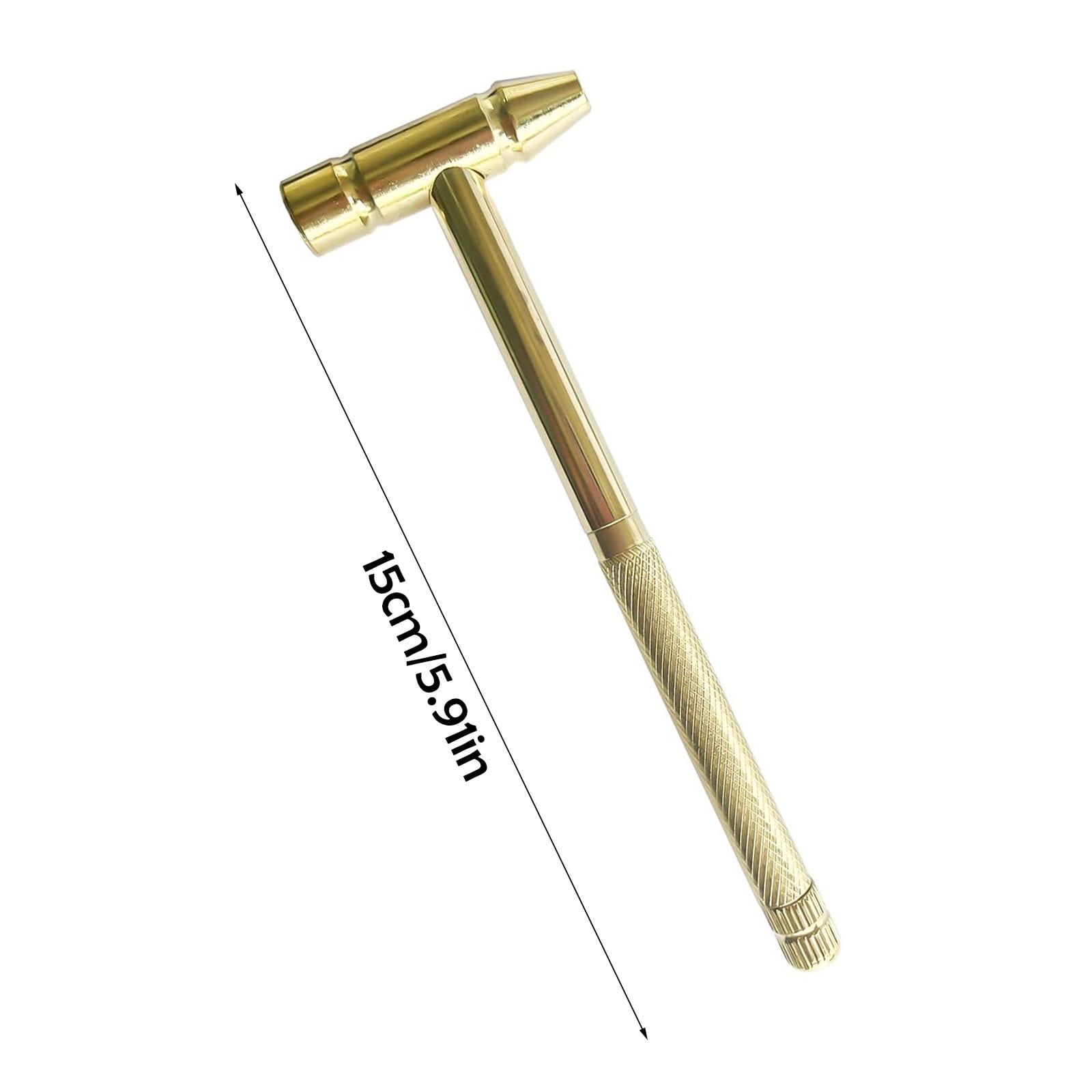 6 in 1 Metal Mini Hammer,Portable Multitool Hammers,Metal Hammer and Screwdriver Multitool Set with Anti-Slip Grip Handle Slotted/Flat Head Phillips Screwdriver and Hammer(Gold) Gold(2pc) - Image 3
