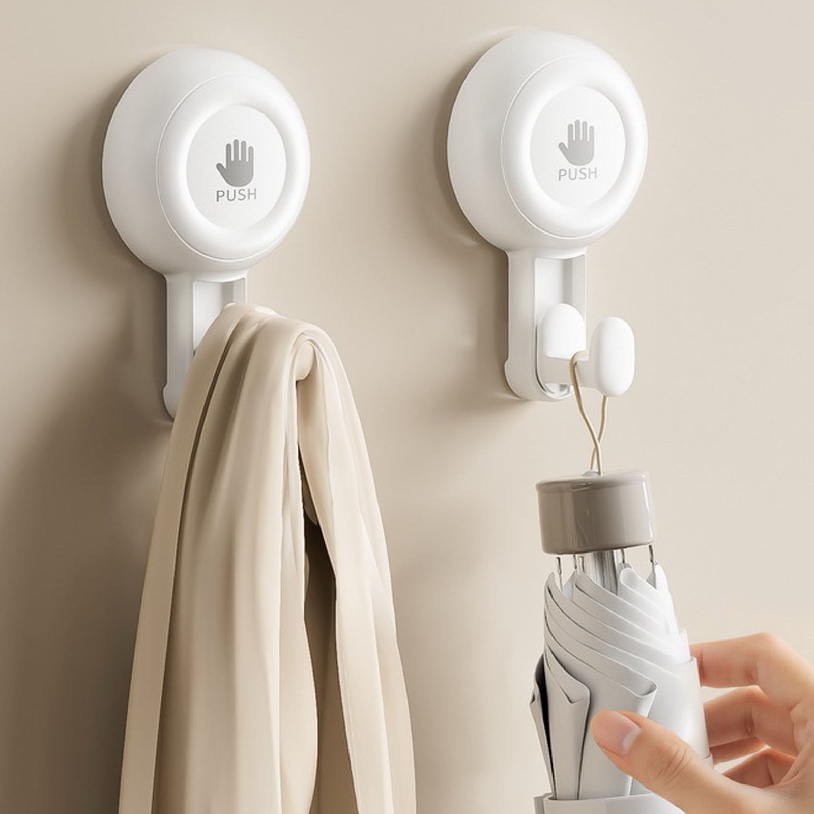 Powerful Suction Cup Shower Hooks for Towel, Loofah, 360° Rotatable Damage-free Hanging Versatile Wall Hooks for Inside Bathroom, Decoration, Removable Suction Holders, 1 Pcs, 4.37x2.67x1.81 4.37