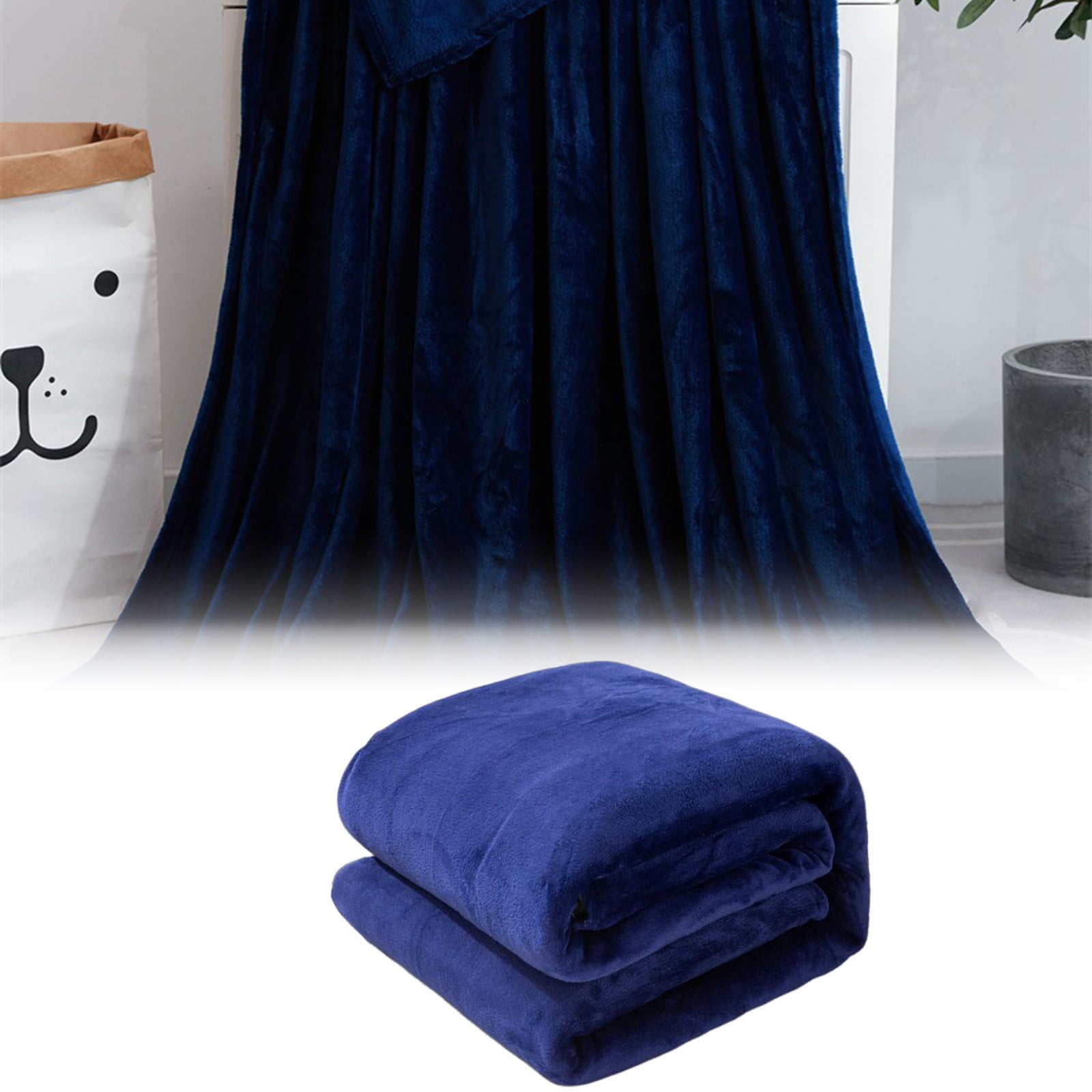 Fleece Throw Blanket for Couch,Super Soft Fuzzy Flannel Throw for Sofa, Luxury Plush Microfiber Bed Blanket, Cozy Home Decorative Velvet Gift Blanket,Fuzzy and Anti-Static(Grey 70x100cm) Blue1 70x100cm - Image 2