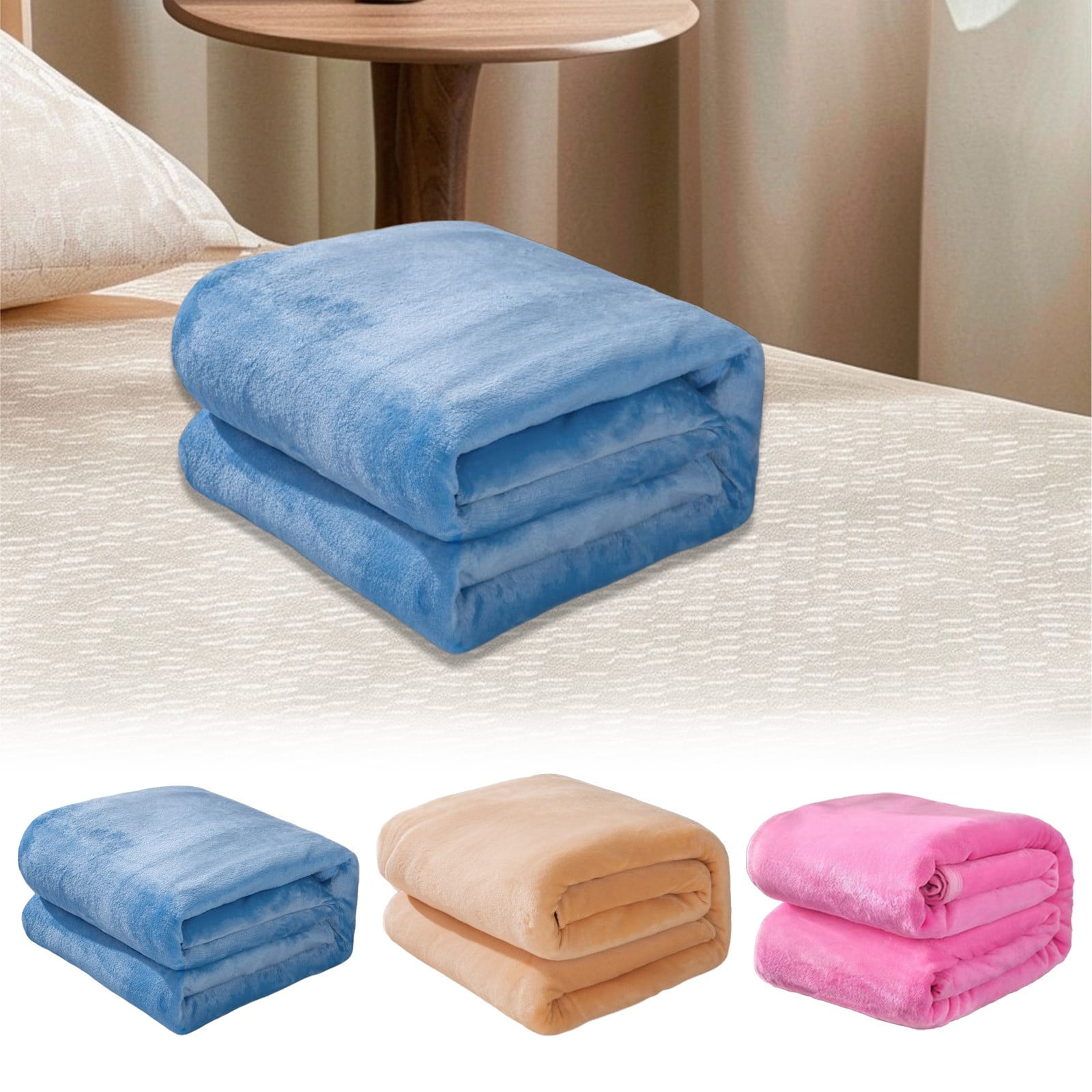 Fleece Throw Blanket for Couch,Super Soft Fuzzy Flannel Throw for Sofa, Luxury Plush Microfiber Bed Blanket, Cozy Home Decorative Velvet Gift Blanket,Fuzzy and Anti-Static(Grey 70x100cm) Brown 70x100cm - Image 5