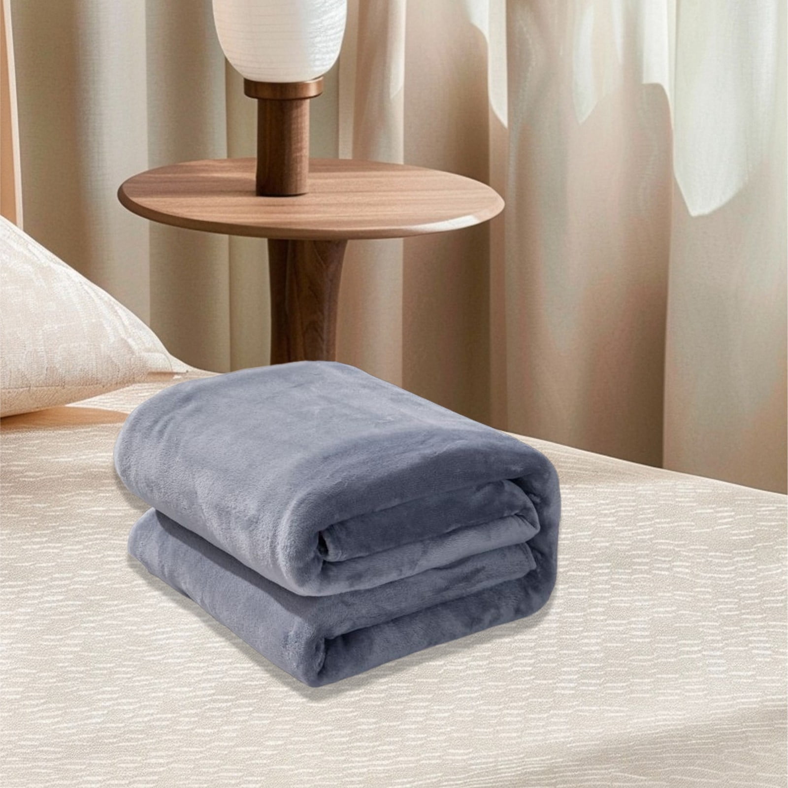 Fleece Throw Blanket for Couch,Super Soft Fuzzy Flannel Throw for Sofa, Luxury Plush Microfiber Bed Blanket, Cozy Home Decorative Velvet Gift Blanket,Fuzzy and Anti-Static(Grey 70x100cm) Grey 70x100cm - Image 2