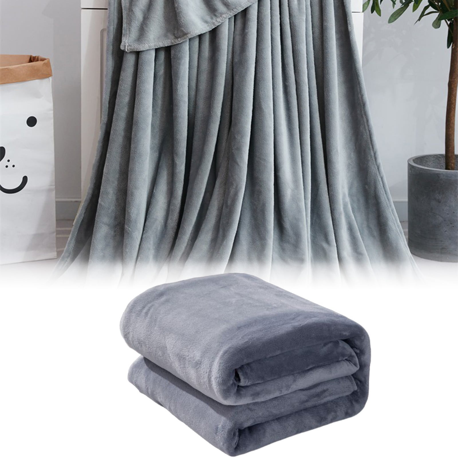 Fleece Throw Blanket for Couch,Super Soft Fuzzy Flannel Throw for Sofa, Luxury Plush Microfiber Bed Blanket, Cozy Home Decorative Velvet Gift Blanket,Fuzzy and Anti-Static(Grey 70x100cm) Grey 70x100cm - Image 4