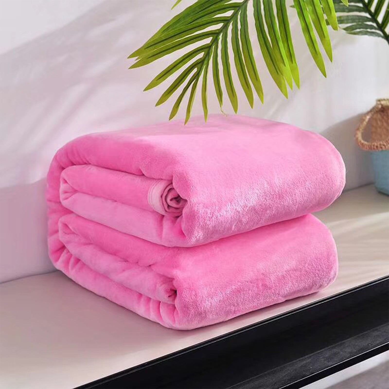 Fleece Throw Blanket for Couch,Super Soft Fuzzy Flannel Throw for Sofa, Luxury Plush Microfiber Bed Blanket, Cozy Home Decorative Velvet Gift Blanket,Fuzzy and Anti-Static(Grey 70x100cm) Pink 70x100cm - Image 4