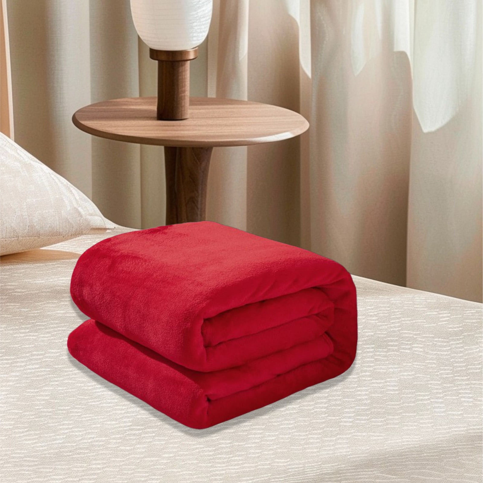Fleece Throw Blanket for Couch,Super Soft Fuzzy Flannel Throw for Sofa, Luxury Plush Microfiber Bed Blanket, Cozy Home Decorative Velvet Gift Blanket,Fuzzy and Anti-Static(Grey 70x100cm) Red 70x100cm - Image 4