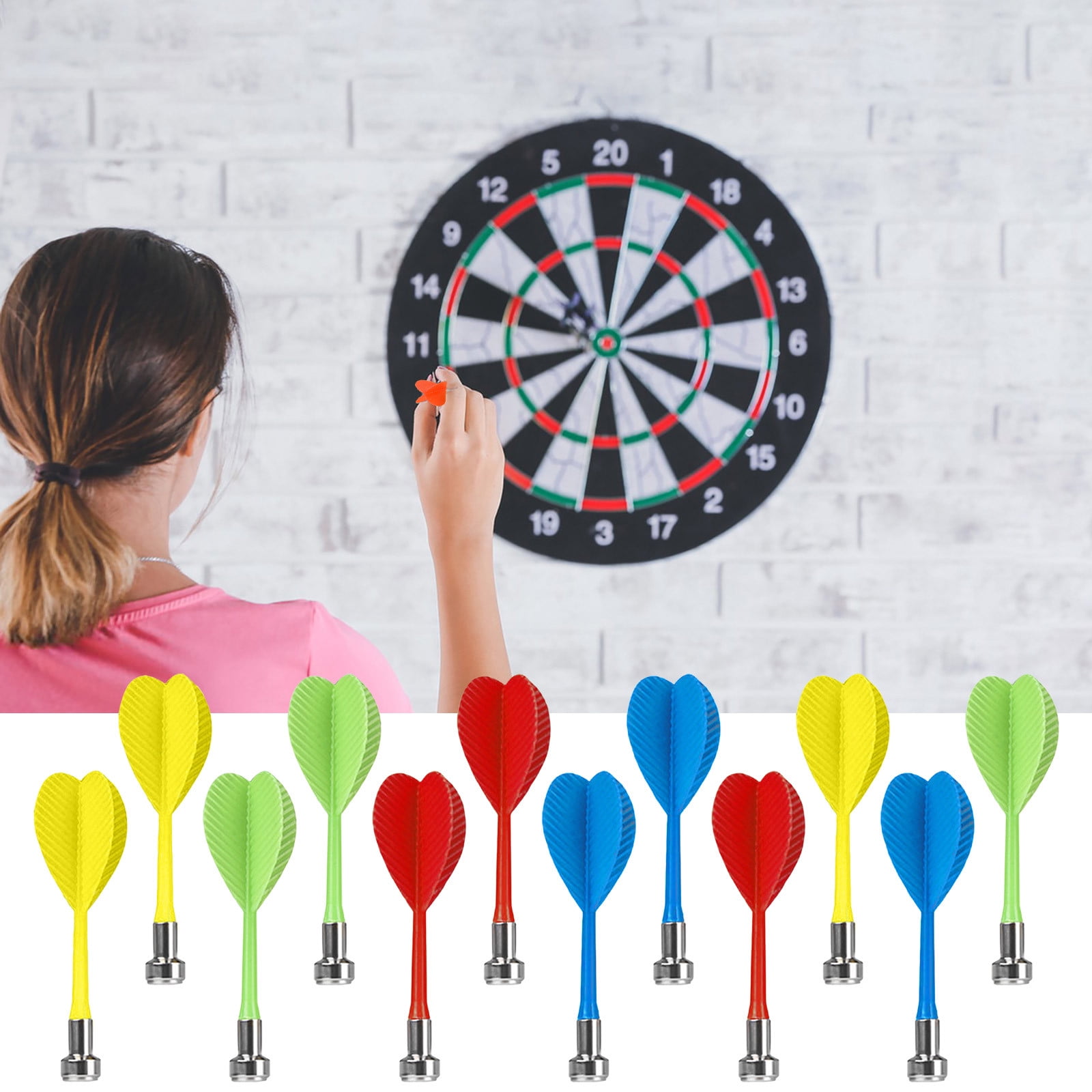 12Pcs Darts Plastic Tip,Magnetic Darts Plastic Safety Darts Game Replacement,Plastic Darts for Magnet Dartboard Magnetic Darts Replacement,Specific Dart Needle Accessories Head High Suction Magnet Red - Image 1
