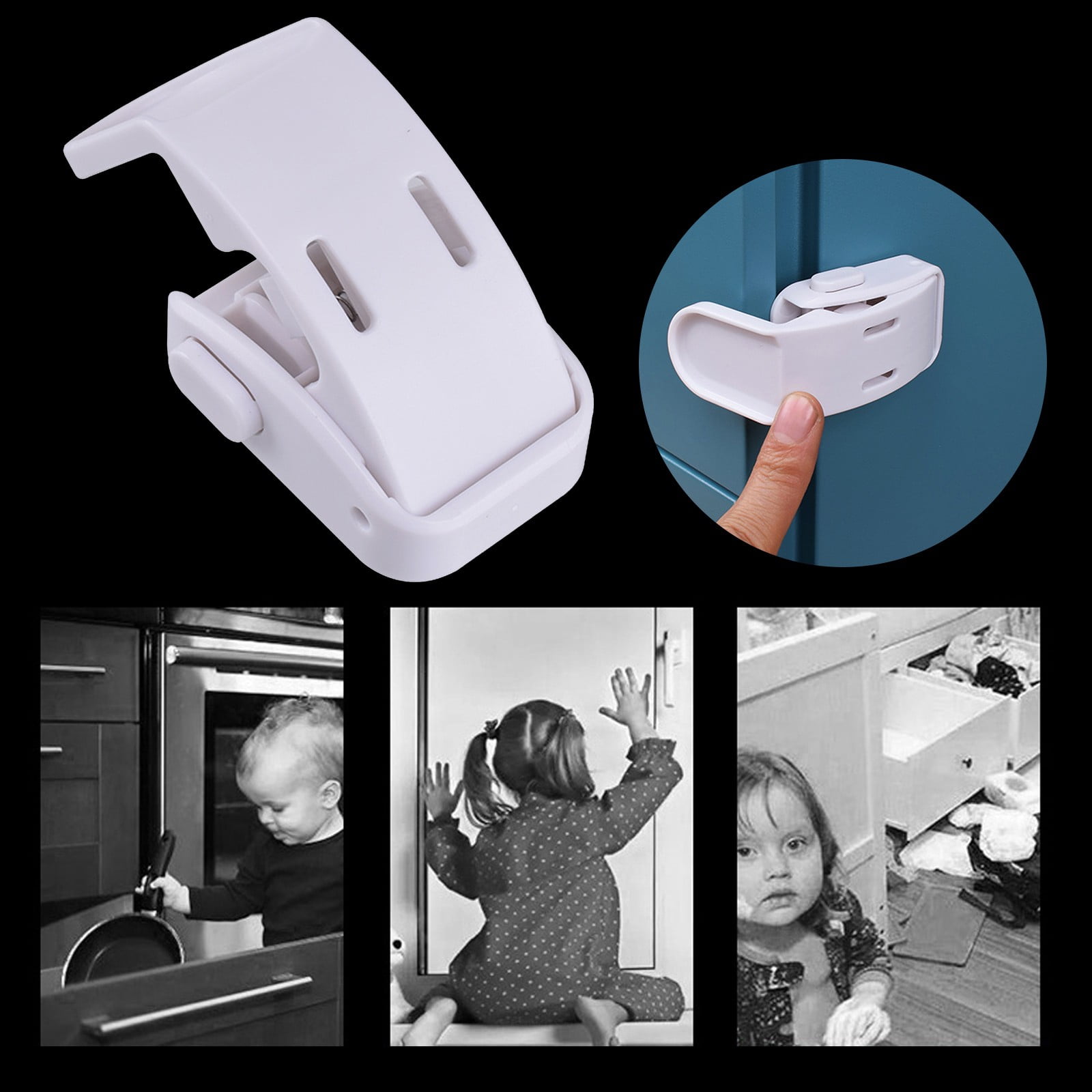 Drawer Locks Child Proofing, Child Proof Cabinet Locks For 0-12 Month Safety Botton Lock For Drawers Side Furniture Latches Corner Edges, 1 Pcs, 2.68x2.28 2.68