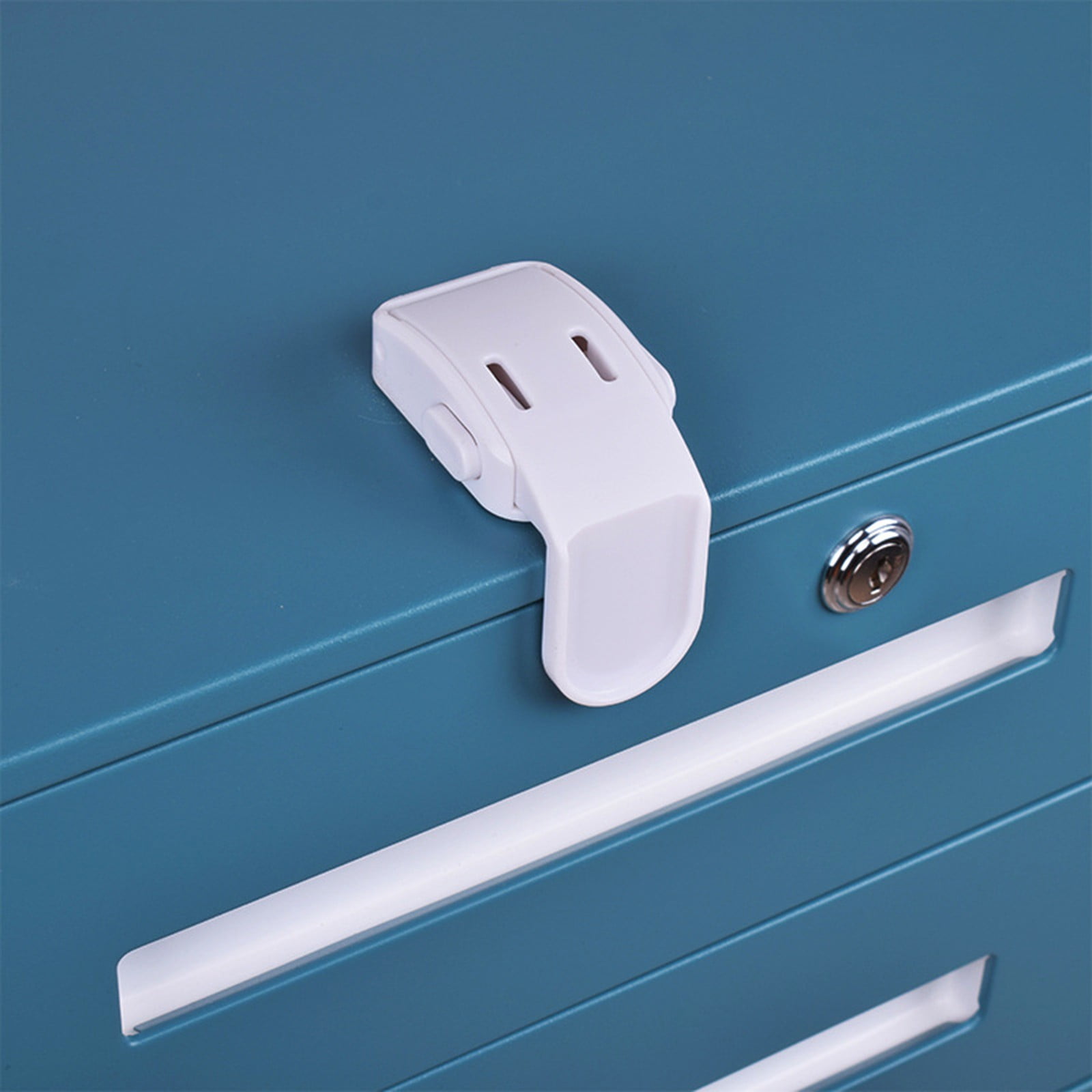 Drawer Locks Child Proofing, Child Proof Cabinet Locks For 0-12 Month Safety Botton Lock For Drawers Side Furniture Latches Corner Edges, 1 Pcs, 2.68x2.28 2.68