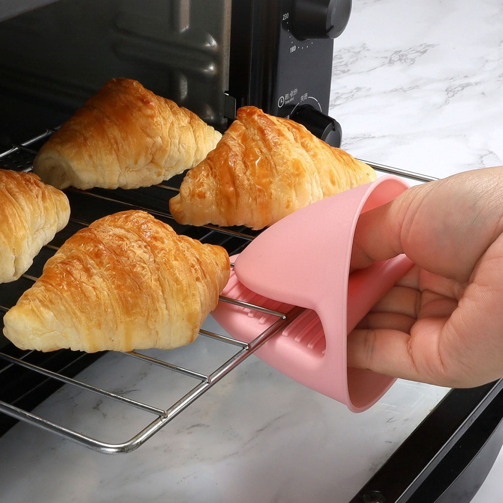 Oven Mitts Heat Resistant, Mini Oven Mitts, Mini Silicone Oven Gloves,Pinch Grips Mitts Potholder for Kitchen Cooking & Baking, 1 Pcs, 3.93x3.35 3.93