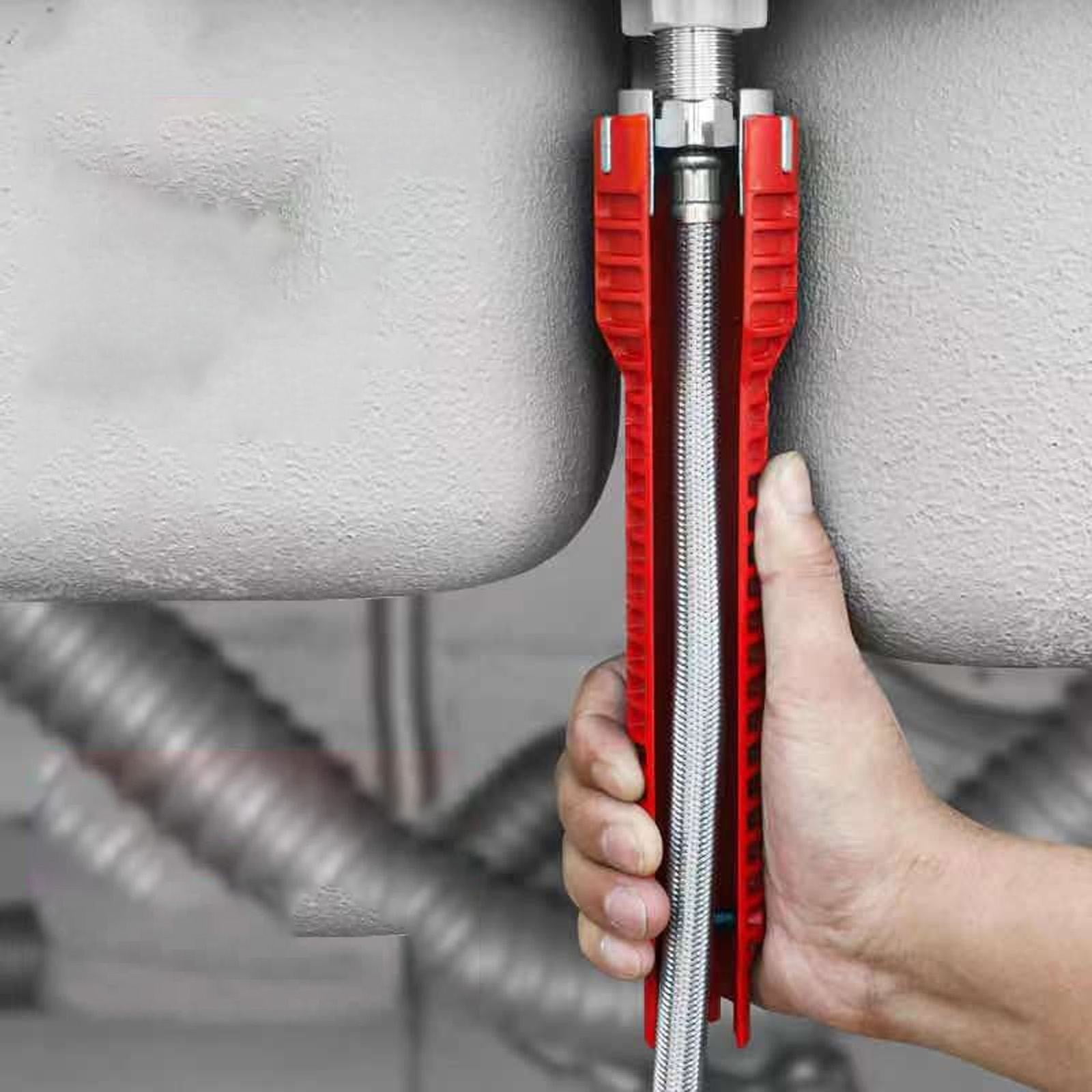 8 in 1 Multifunctional Sink Bathroom Wrench, Plumbing Installation Tool Household Water Pipe Faucet Washing Basin Corner Valve Sink Repair Removal Tool, 10.3 Inches 10.3