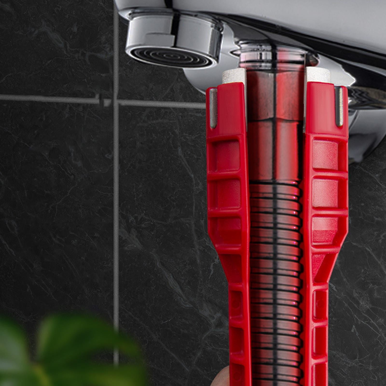 8 in 1 Multifunctional Sink Bathroom Wrench, Plumbing Installation Tool Household Water Pipe Faucet Washing Basin Corner Valve Sink Repair Removal Tool, 10.3 Inches 10.3