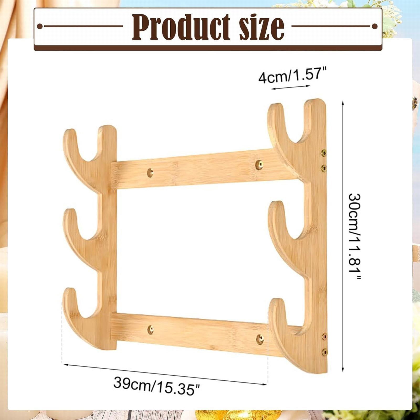Bow Rack, Wall Mount Sword Holder, Wooden Wall Mount Bow Hanger Heavy Duty Archery Bows Wall Holder for Compound & Recurve Bows, Only Rack, 1 Pcs, 15.35x11.81x1.57 15.35