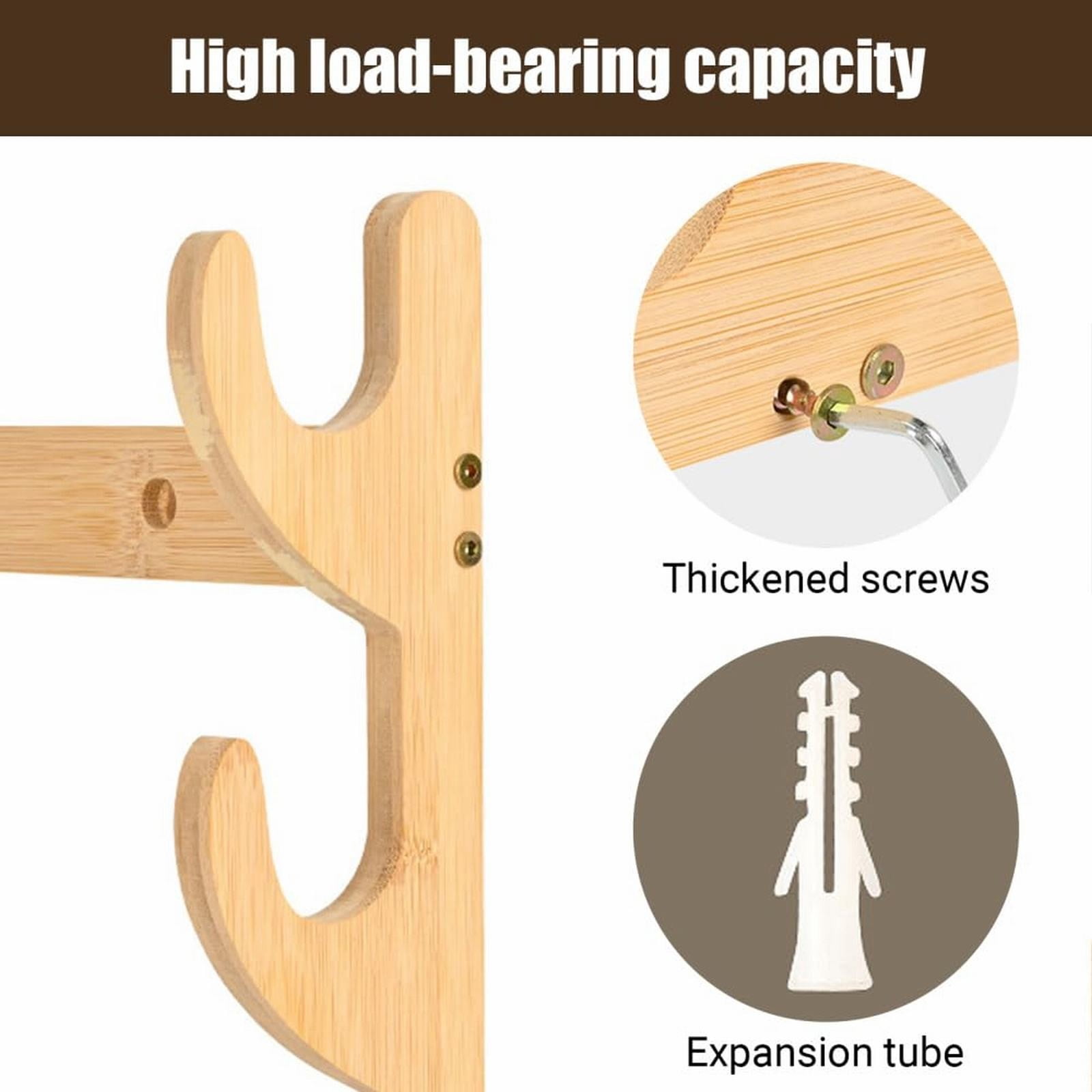 Bow Rack, Wall Mount Sword Holder, Wooden Wall Mount Bow Hanger Heavy Duty Archery Bows Wall Holder for Compound & Recurve Bows, Only Rack, 1 Pcs, 15.35x11.81x1.57 15.35