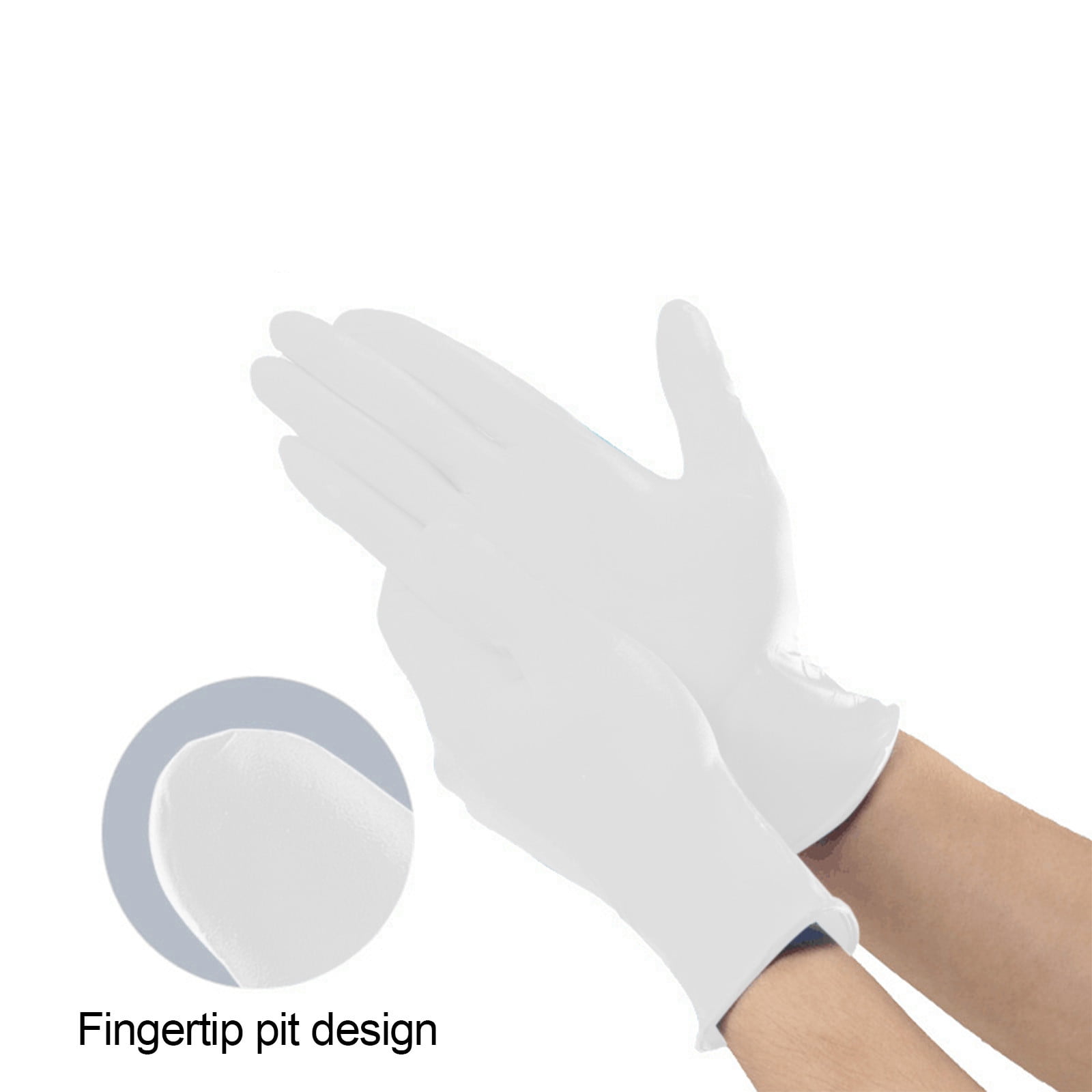 Nitrile Disposable Single Use Safety Gloves,Sustainable,Disposable Nitrile Gloves Food Grade Catering Kitchen Household Beauty Rubber Nitrile Gloves,(1 Box/50 Gloves) White - Image 2