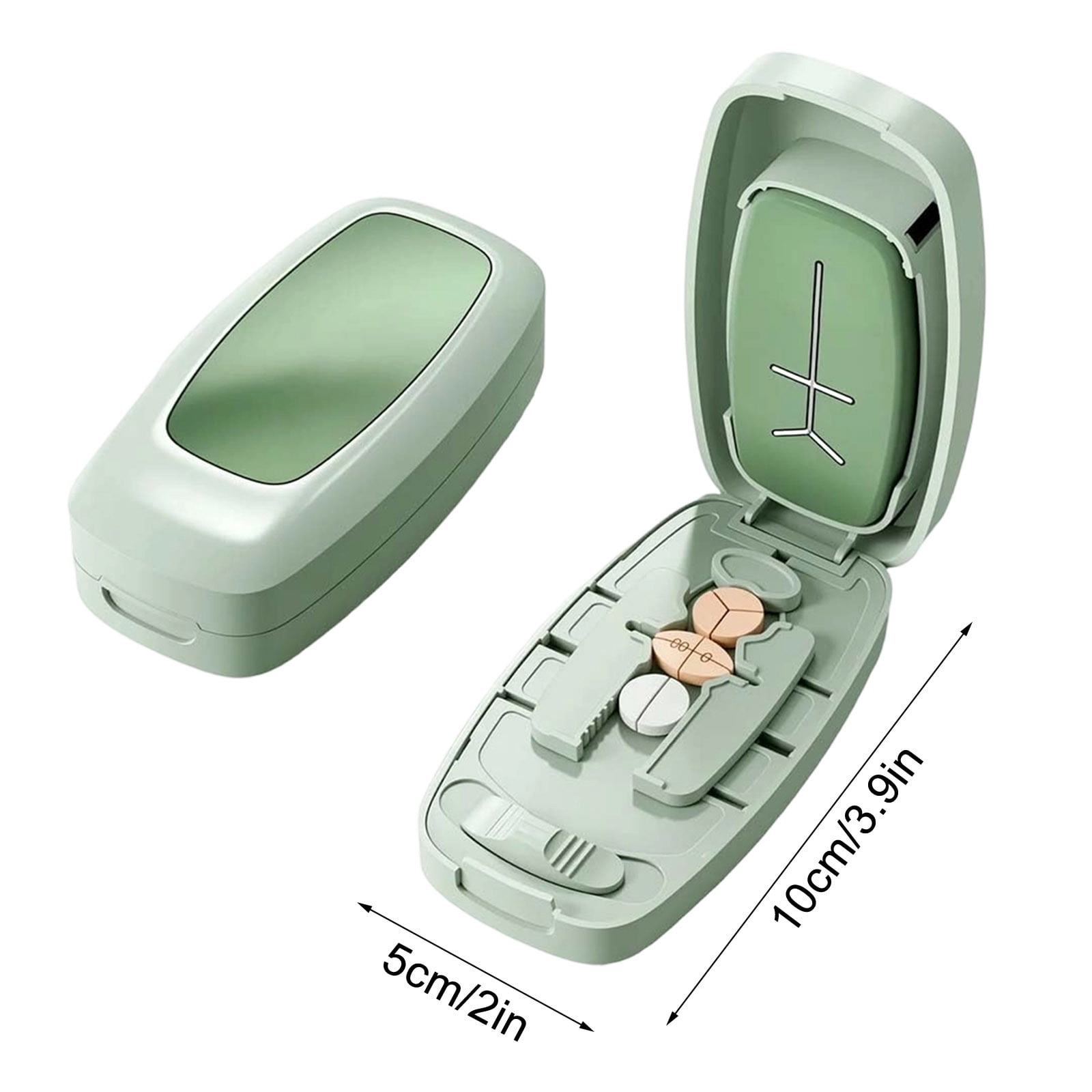 Dual Fixing Clips, Multi-Pill Cutting, Adjustable Slot Pill Cutter - Fits Small/Large Pills, Vitamins, Oval/Long Tablets | 1/2, 1/3, 1/4 Even Splitting, Precision Split, Hidden Sharp Blade C - Image 4