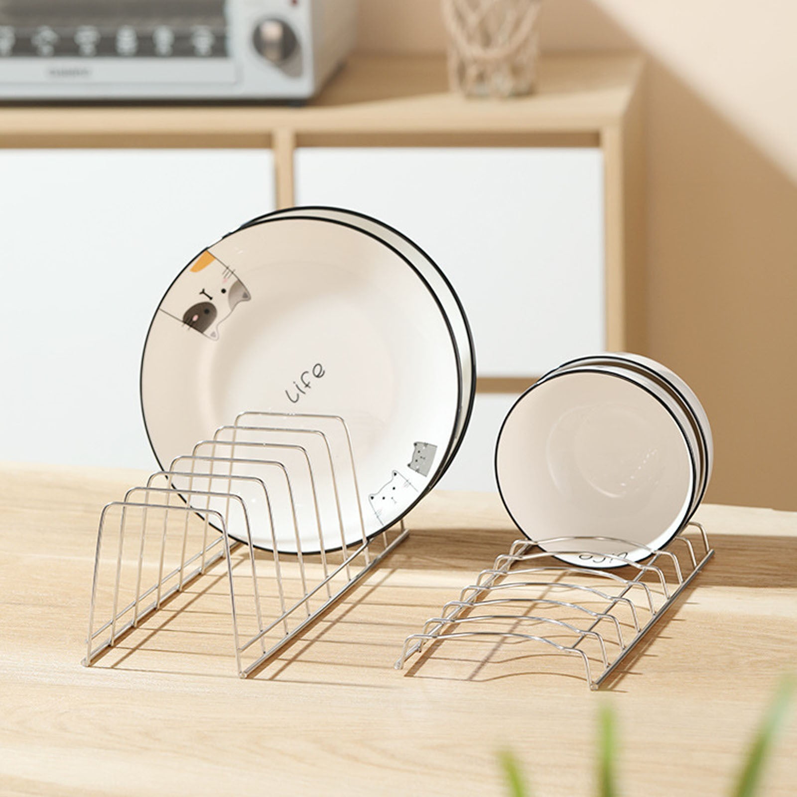 1 Pcs Lid Organizer,Pot Lid Organizer,Metal Pot Lid Holder,8-Tier Pot Lid Rack for Bakeware Dish Plate,Cutting Boards,Pots & Pans,Serving Trays,Containers in Cabinet Pantry,(A,11.61x4.72x0.9 in) A - Image 3