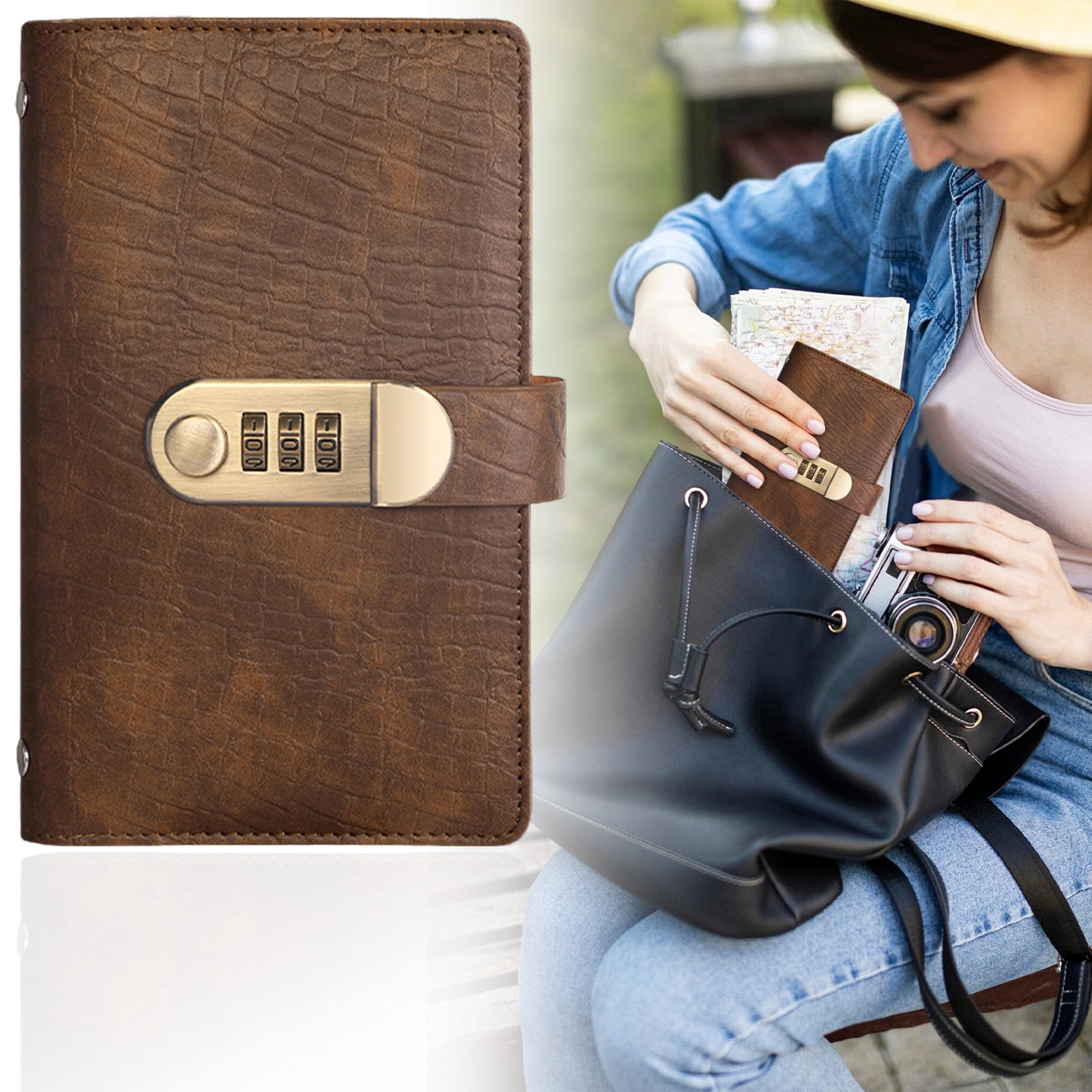 Money Saving Book - Cash Saving Journal with Combination Lock, 100-Page Vintage Budget Planner, Protect Privacy, Organize Finances for Beginners, Men, Women, Plan Savings and Track Progress, 1 Pcs 7.01