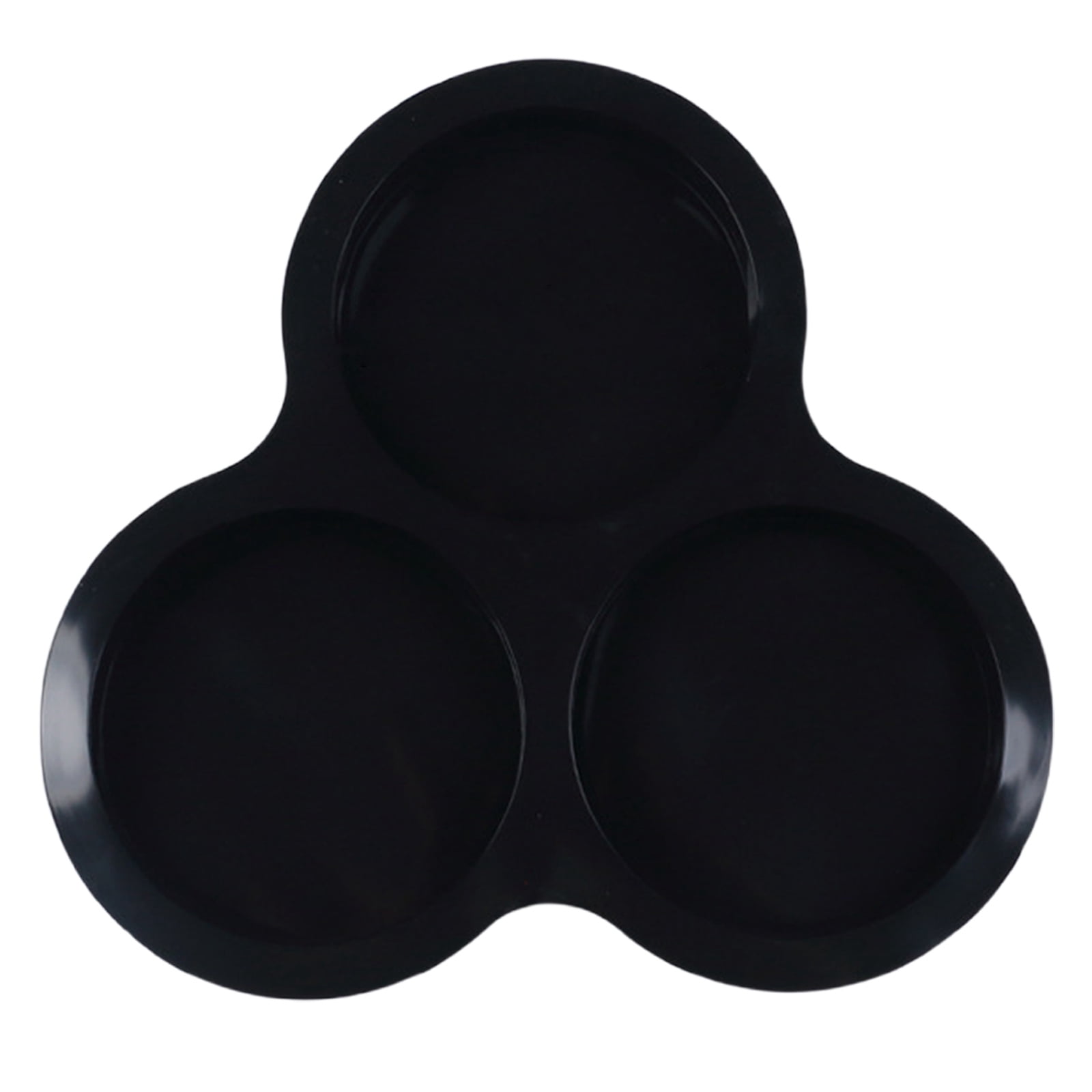 1 Pcs Silicone Egg Cups for Air Fryer,3-Cavity Cupcake Baking Tray,Round Silicone Baking Tools,Round Silicone Ramekins,for Sandwiches,Non-Stick Tray for Baking Accessories,(Dark Gray,9.06x8.46 in) Black - Image 1