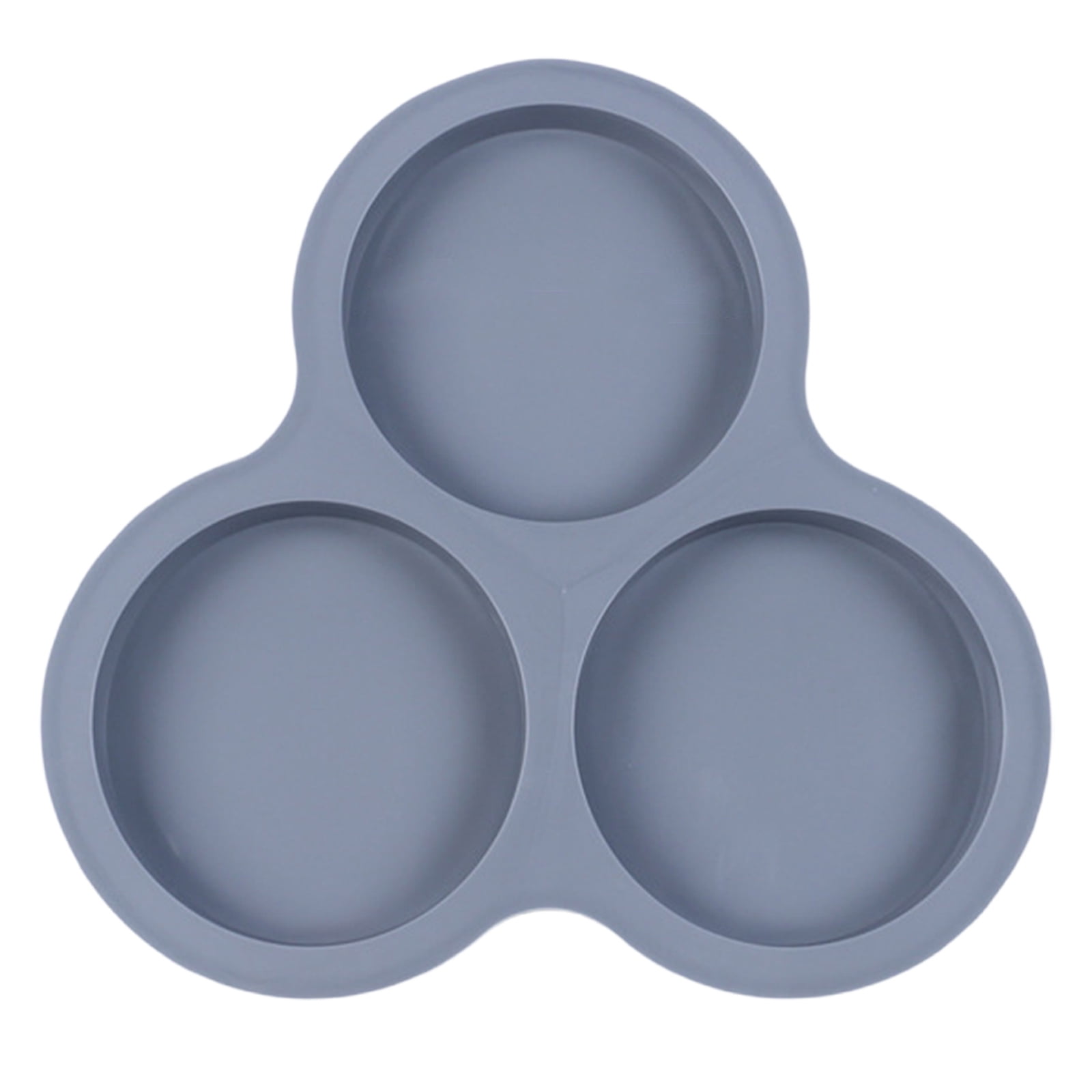 1 Pcs Silicone Egg Cups for Air Fryer,3-Cavity Cupcake Baking Tray,Round Silicone Baking Tools,Round Silicone Ramekins,for Sandwiches,Non-Stick Tray for Baking Accessories,(Dark Gray,9.06x8.46 in) Dark Gray - Image 1