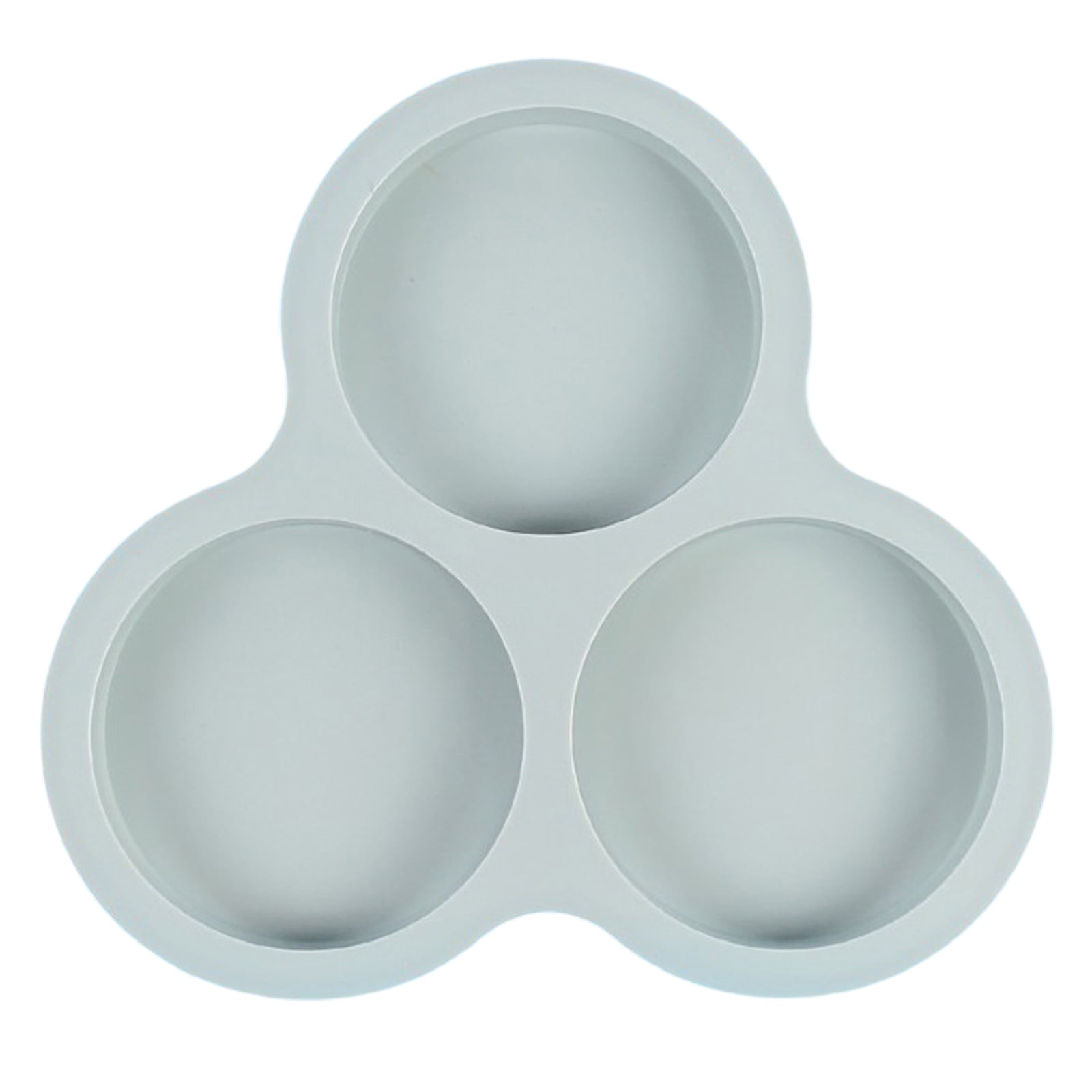 1 Pcs Silicone Egg Cups for Air Fryer,3-Cavity Cupcake Baking Tray,Round Silicone Baking Tools,Round Silicone Ramekins,for Sandwiches,Non-Stick Tray for Baking Accessories,(Dark Gray,9.06x8.46 in) Gray - Image 1