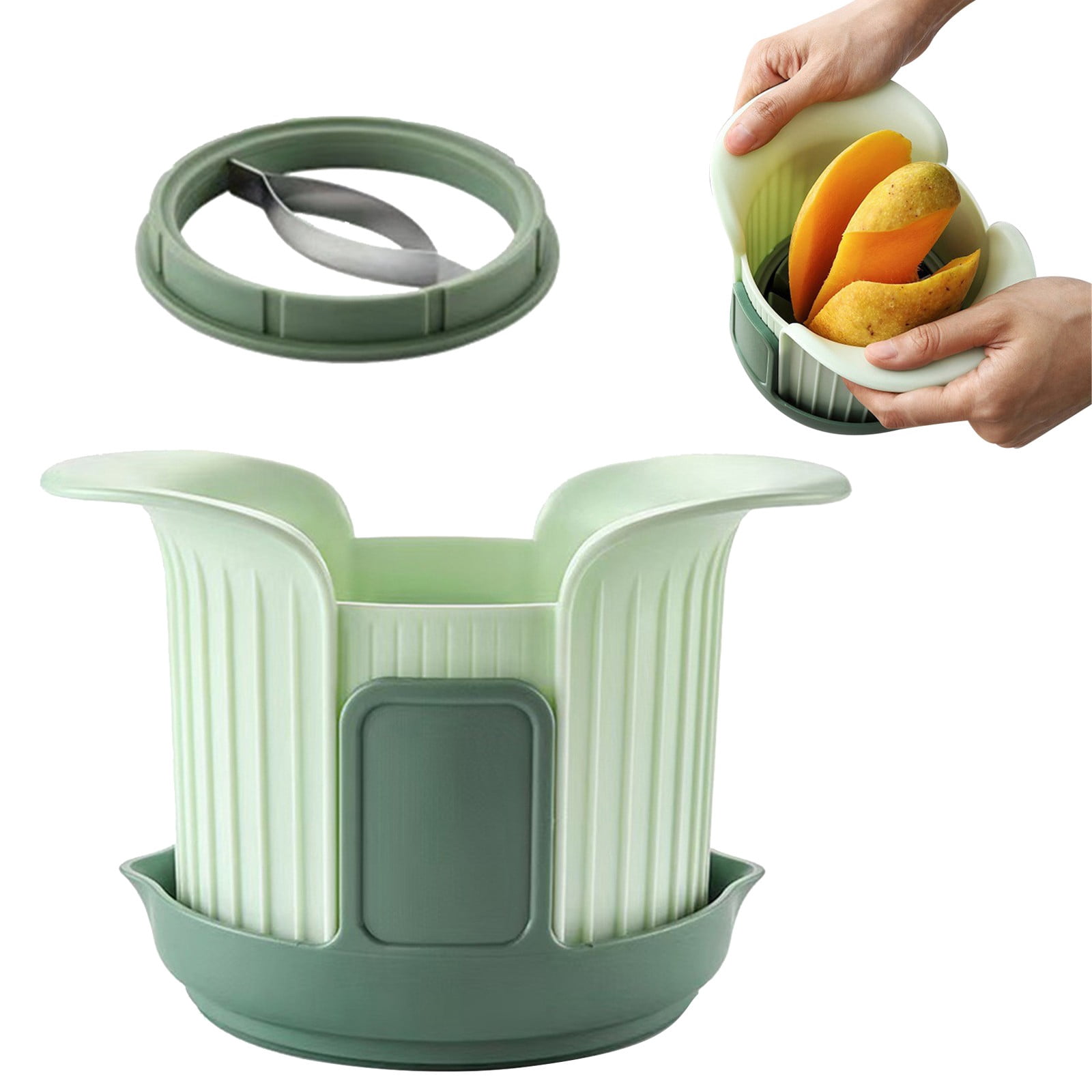 Apple Slicer, Heavy Duty Apple Corer and Slicer with Comfort Handles, 8-Slice Large Apple Slicer, with 1 Pcs Tomato & Fruit Cutting Blades, 1 Set Multisize Silver2 - Image 2