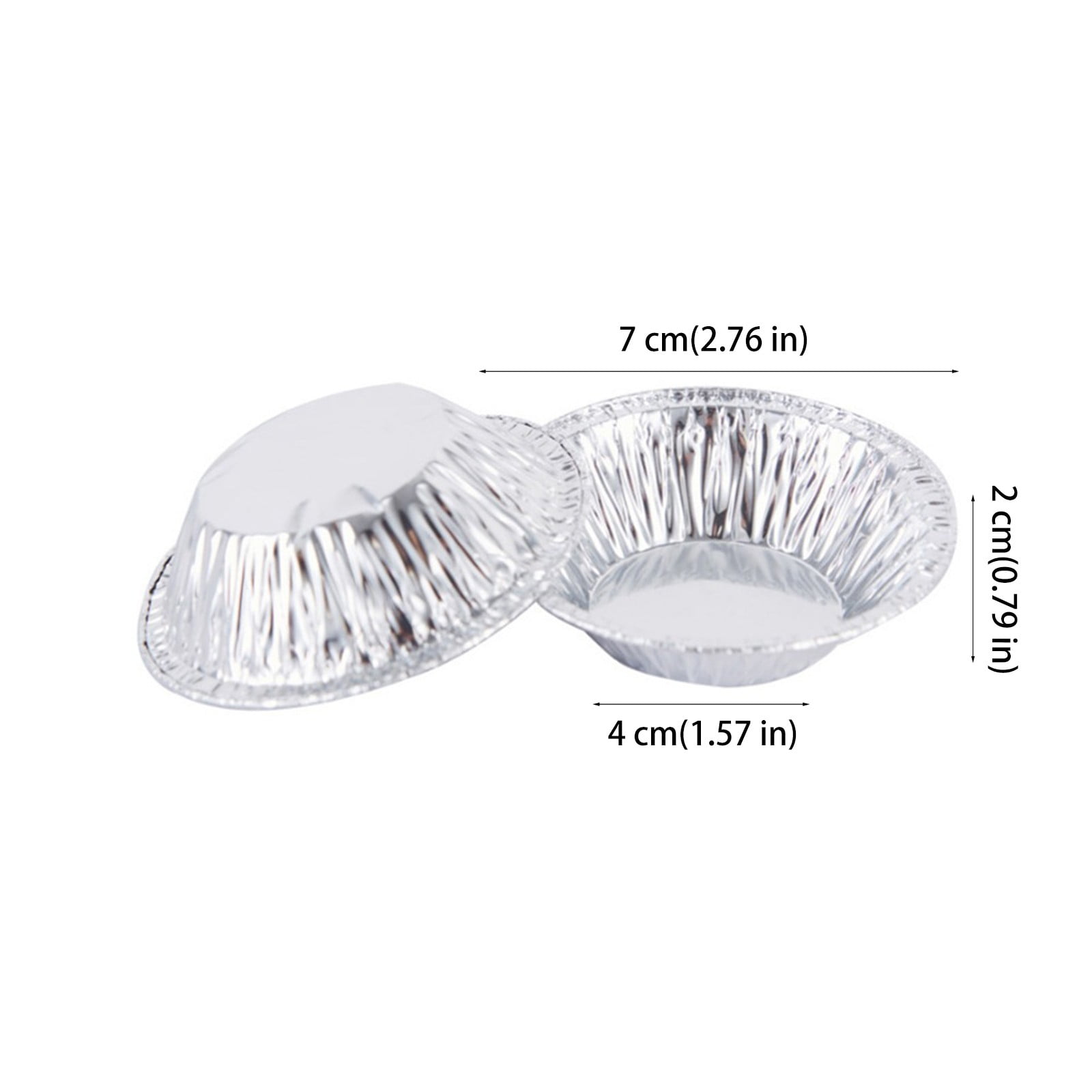 50 Pcs Mini Pie Pans,Small Pie Pans,Round Foil Pans,Disposable Foil Tart Pans,Foil Disposable Egg Tart Mould, Tart Pans For Making Cupcake, Quiche Pie, Caramel Pudding,(Silver,1.57x0.79 in) Silver - Image 3
