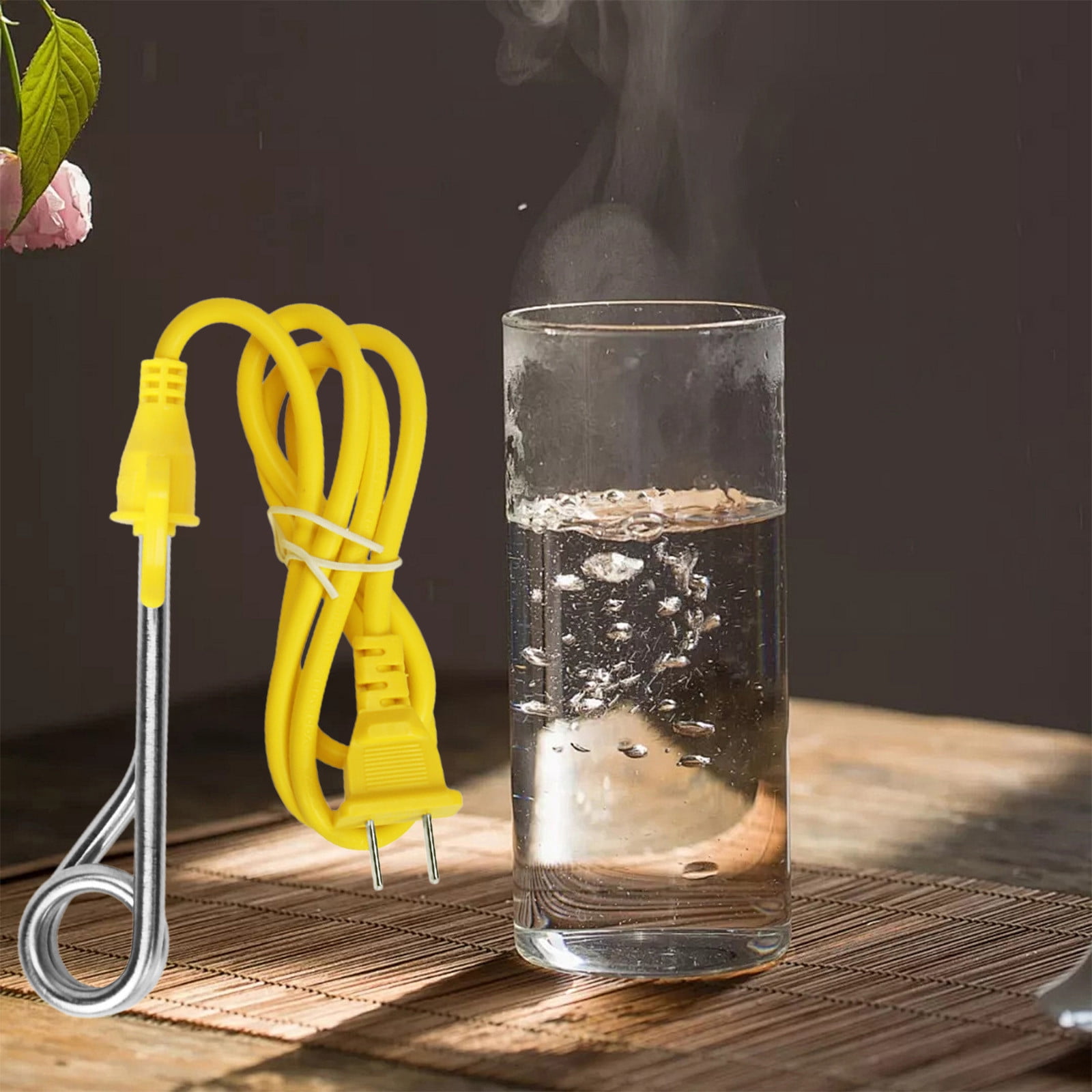 Portable Electric Immersion Water Heater，600W Stainless Steel for Fast Boiling in Cups，Foldable Plug for Easy Storage and Travel，Energy Efficient for Office，Dorm，or Camping Use - Image 2