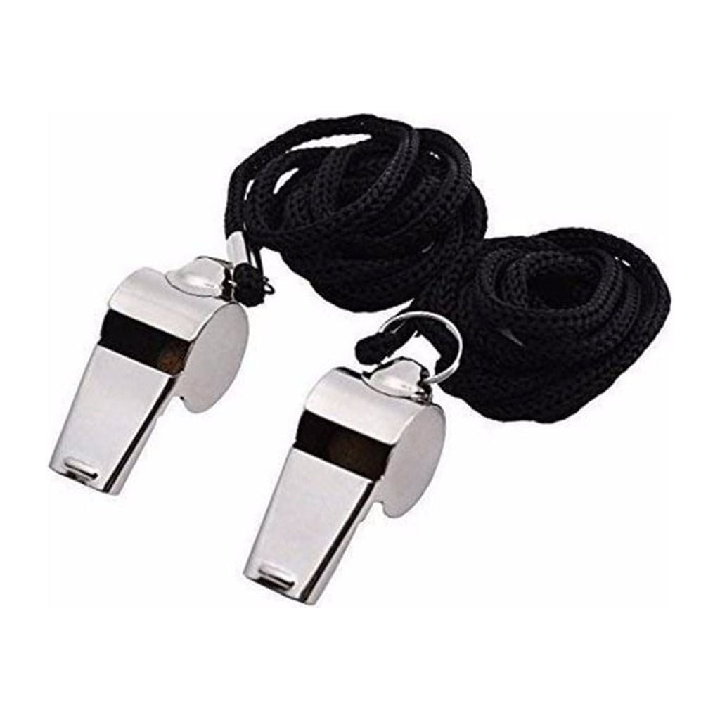 Stainless Steel Metal Referee Whistle with Lanyard,Crisp Sound for Sports and escuela,Durable and Portable for Coaches and Referees,Includes 2 Whistles for Soccer and Basketball - Image 1