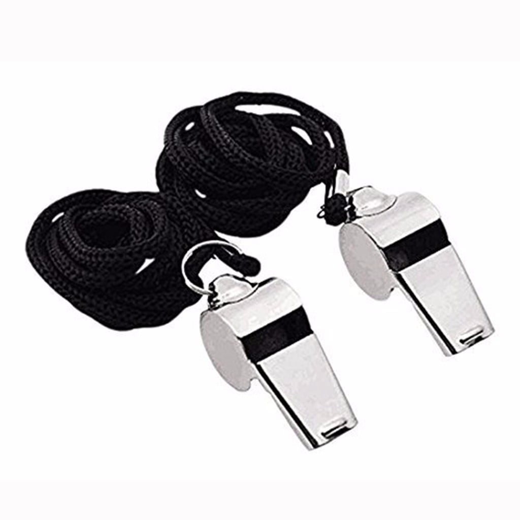 Stainless Steel Metal Referee Whistle with Lanyard,Crisp Sound for Sports and escuela,Durable and Portable for Coaches and Referees,Includes 2 Whistles for Soccer and Basketball - Image 2