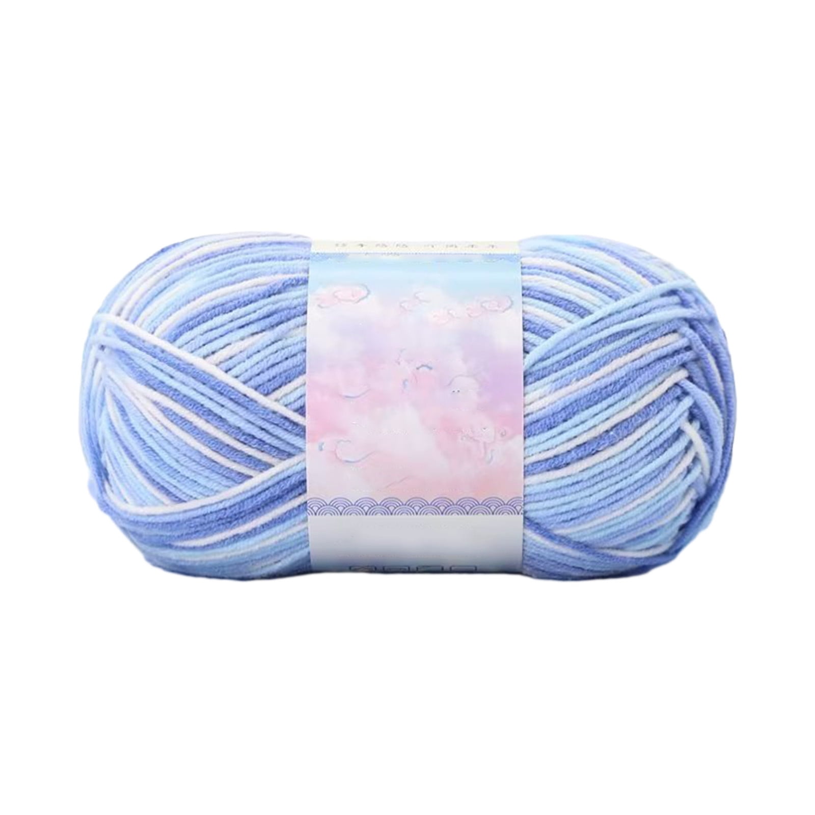 Milk Cotton Tie-Dye Yarn for Knitting and Crochet,130m Multicolor Gradient Wool,Soft and Durable for Blankets and Crafts,Versatile Use for DIY Projects and Creative Knitting Blue - Image 1
