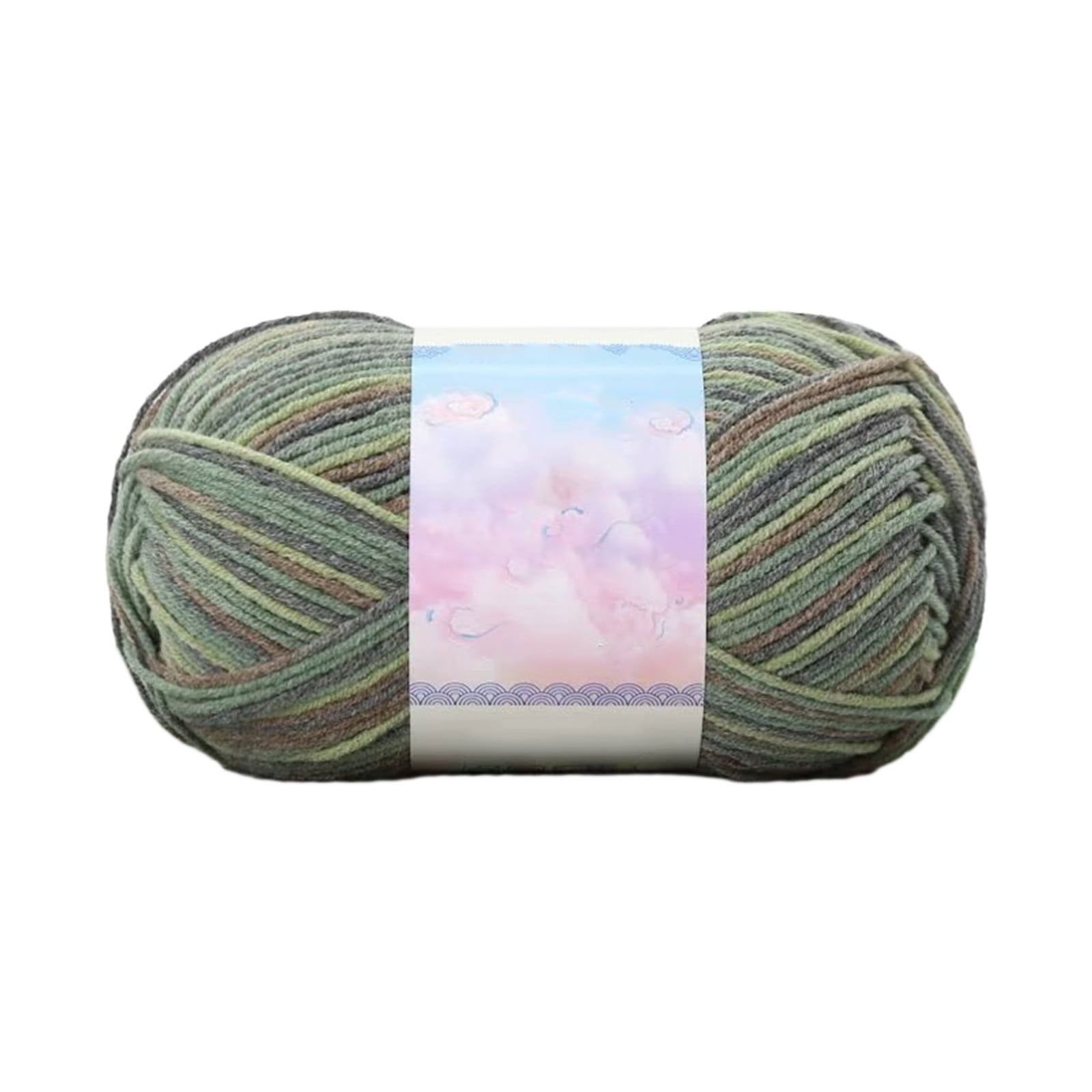 Milk Cotton Tie-Dye Yarn for Knitting and Crochet,130m Multicolor Gradient Wool,Soft and Durable for Blankets and Crafts,Versatile Use for DIY Projects and Creative Knitting Green - Image 1
