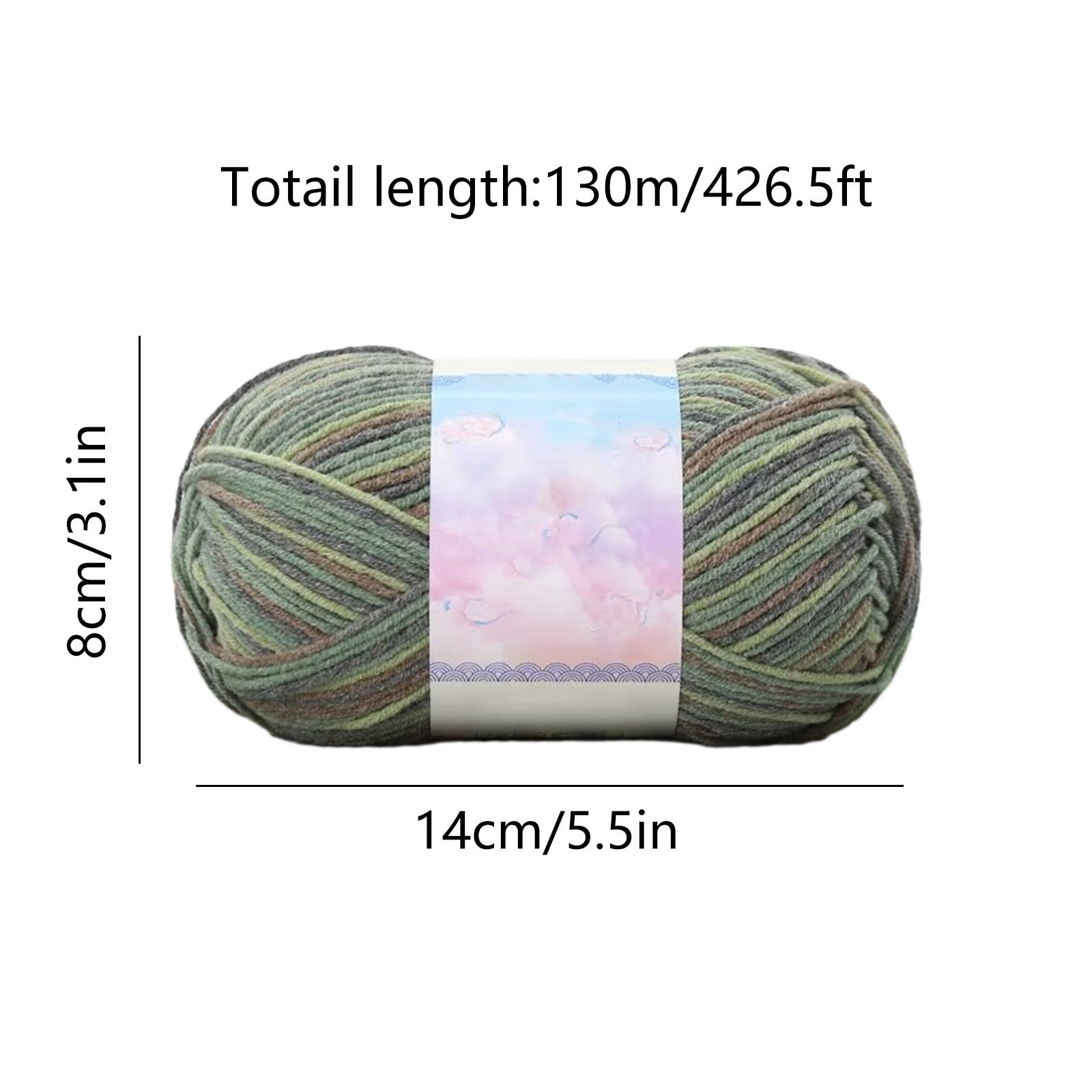 Milk Cotton Tie-Dye Yarn for Knitting and Crochet,130m Multicolor Gradient Wool,Soft and Durable for Blankets and Crafts,Versatile Use for DIY Projects and Creative Knitting Green - Image 3