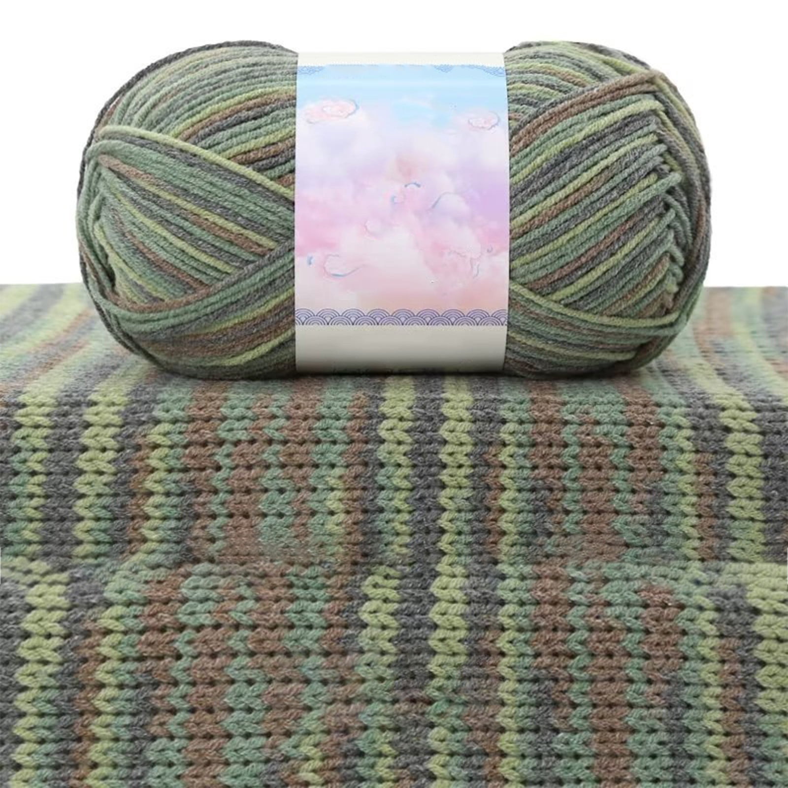 Milk Cotton Tie-Dye Yarn for Knitting and Crochet,130m Multicolor Gradient Wool,Soft and Durable for Blankets and Crafts,Versatile Use for DIY Projects and Creative Knitting Green - Image 6
