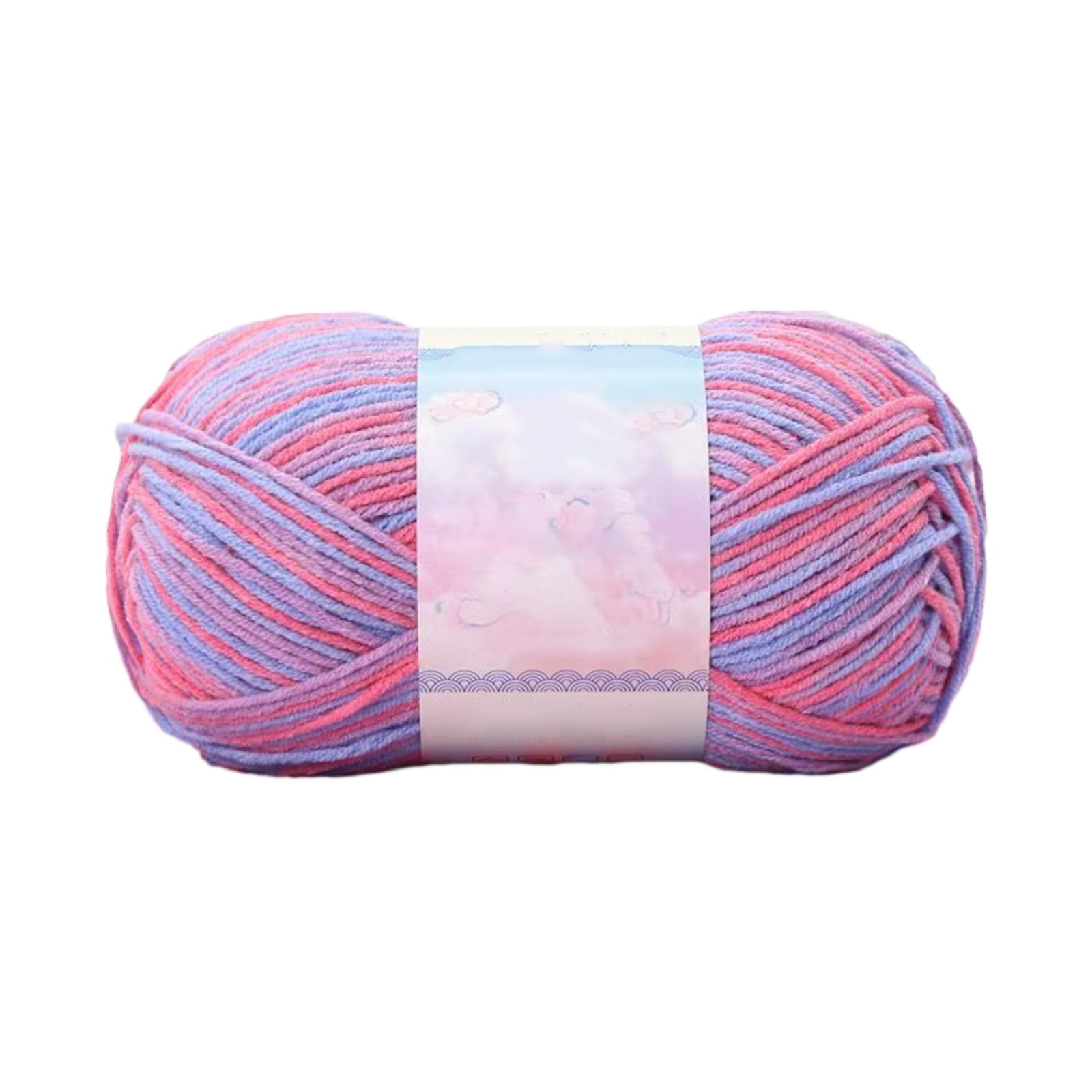 Milk Cotton Tie-Dye Yarn for Knitting and Crochet,130m Multicolor Gradient Wool,Soft and Durable for Blankets and Crafts,Versatile Use for DIY Projects and Creative Knitting Pink - Image 1