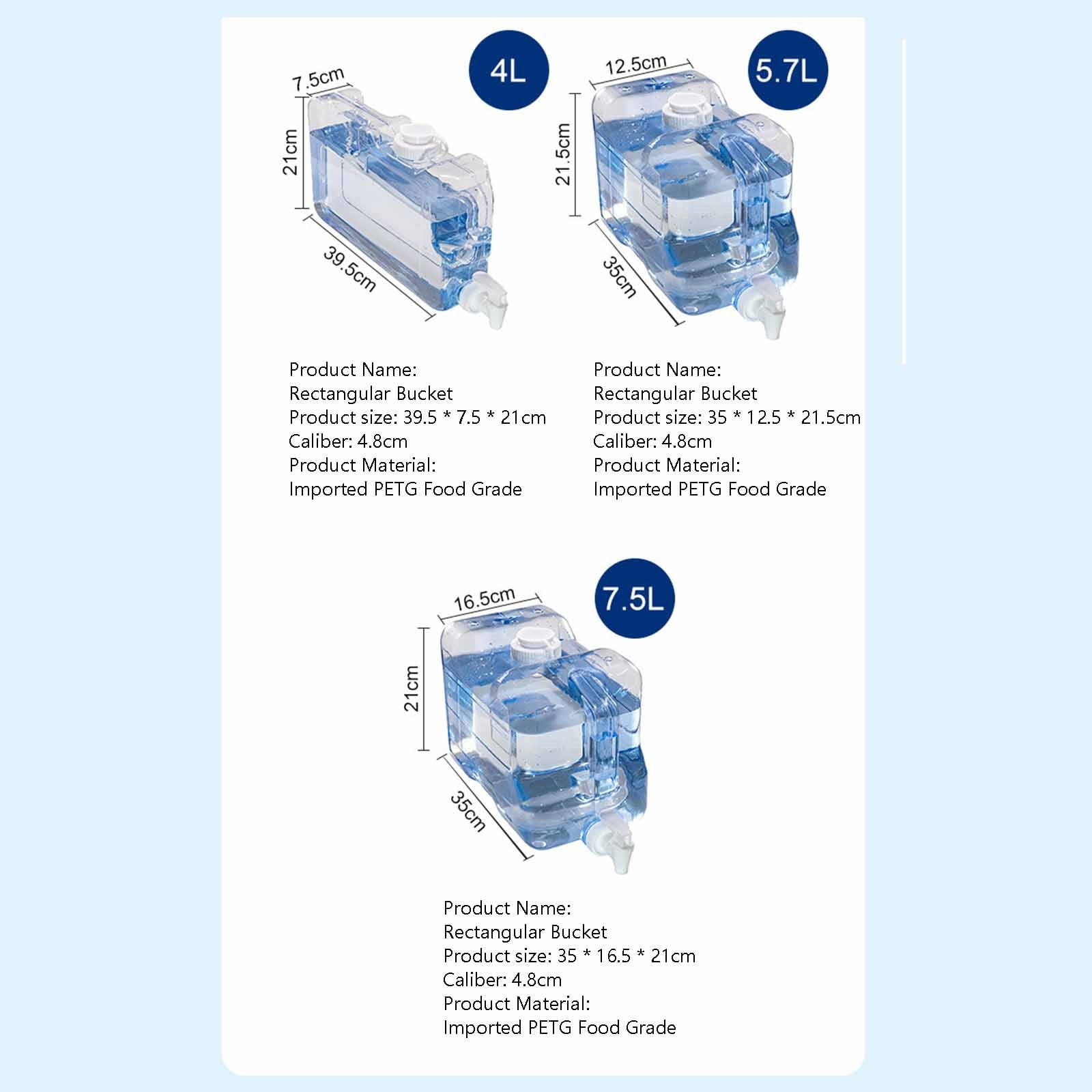 Fridge Water Dispensers Bottle with Leak-proof Spigot and Convenient Handle Plastic Cold Juice Beverage Dispenser Jug for Party Refrigerator Drink Juice Iced Tea, 1.5 Gallon, 1 Pcs, 13.78x4.92x8.46 13.78