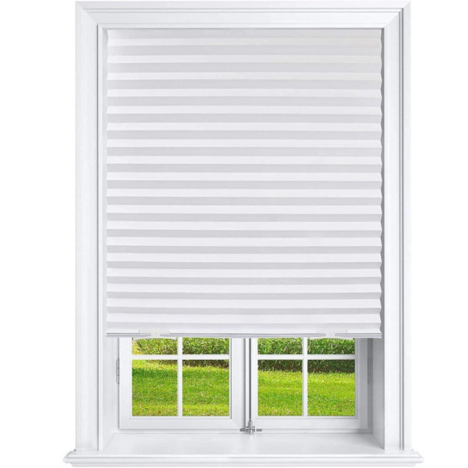 1 Pack Sunshade Shades,Pleated Paper Blinds for Indoor Windows Cut to Size Paper Shades,Thermal Insulation Blinds for Windows,No Tools,No Drilling for Office, Bedroom, Living Room(White 60x150cm) White 60x150cm - Image 2
