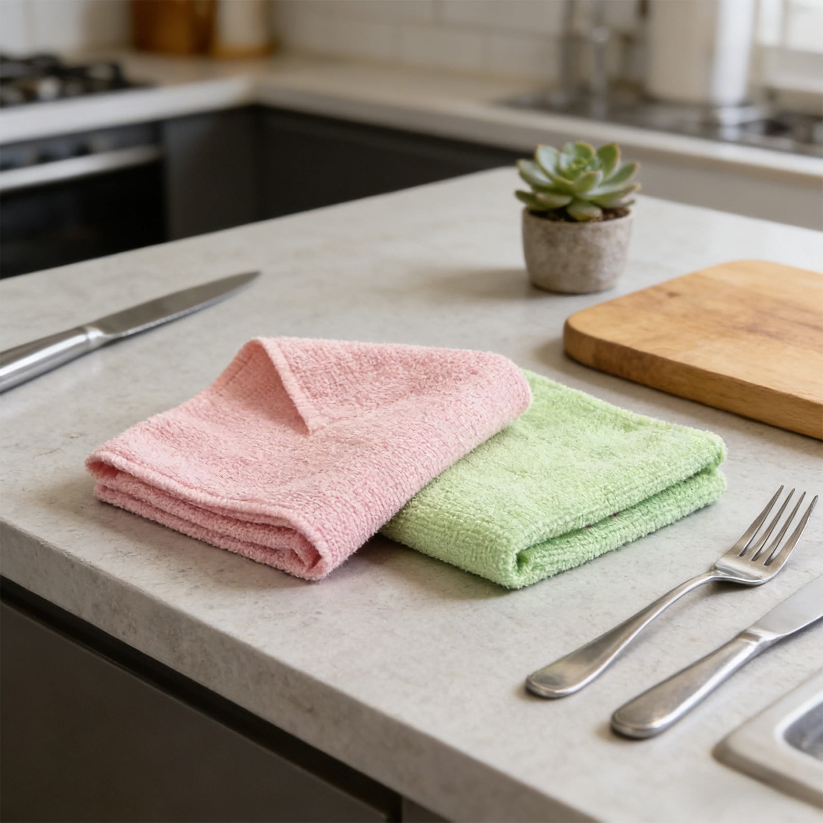 Ultra-Fine Microfiber Waffle Weave Cleaning Cloth 4 Piece,Super Absorbent and Quick-Drying for Kitchen or Car,Soft and Lint-Free,Reusable and Durable for Daily Cleaning Tasks. - Image 4
