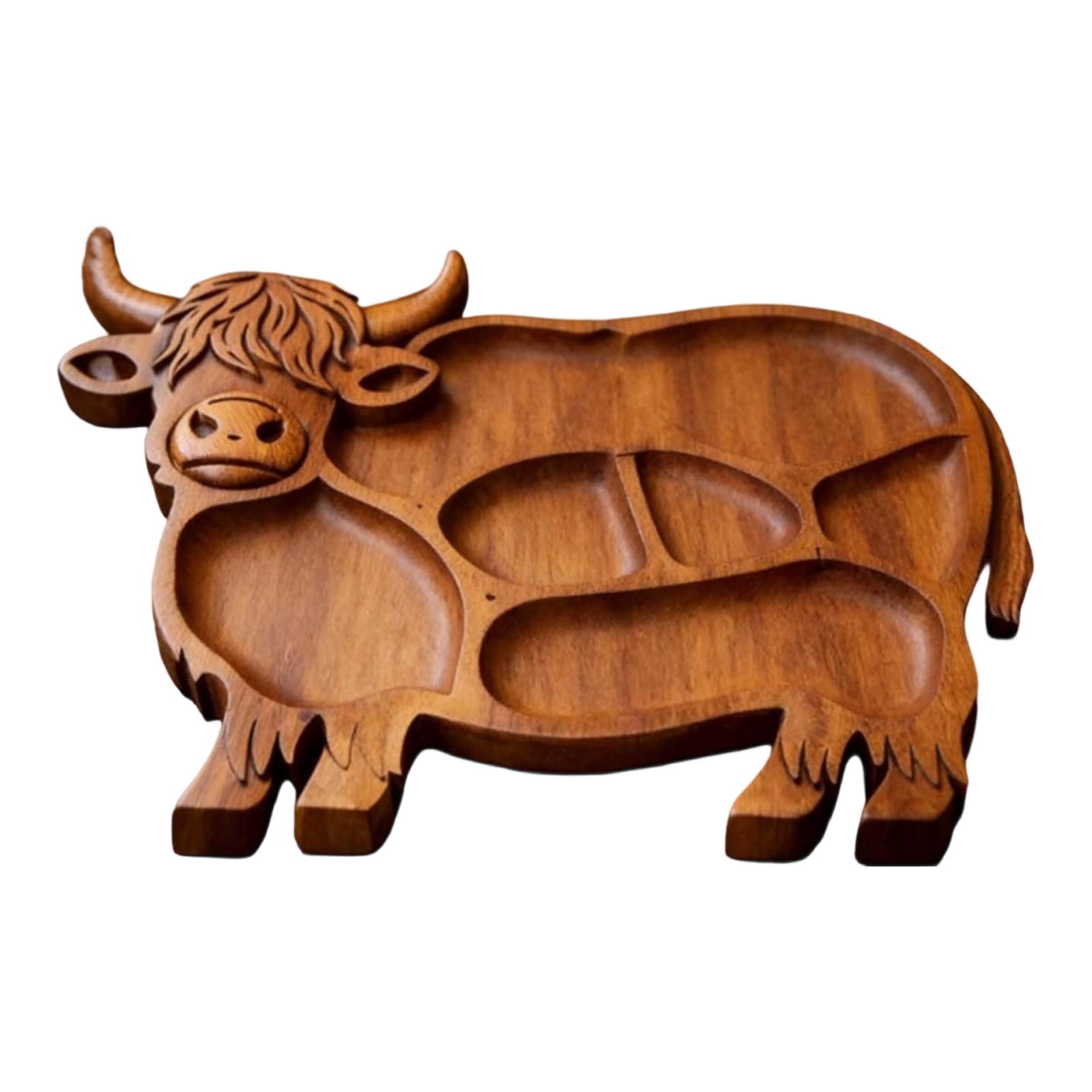 Highlands Cow Wooden Charcuterie Board,Unique Serving Tray for Cheese and Snacks,Decorative Farmhouse Centerpiece and Wall Art,Handcrafted Durable Platter for Entertaining and Gifting B - Image 1
