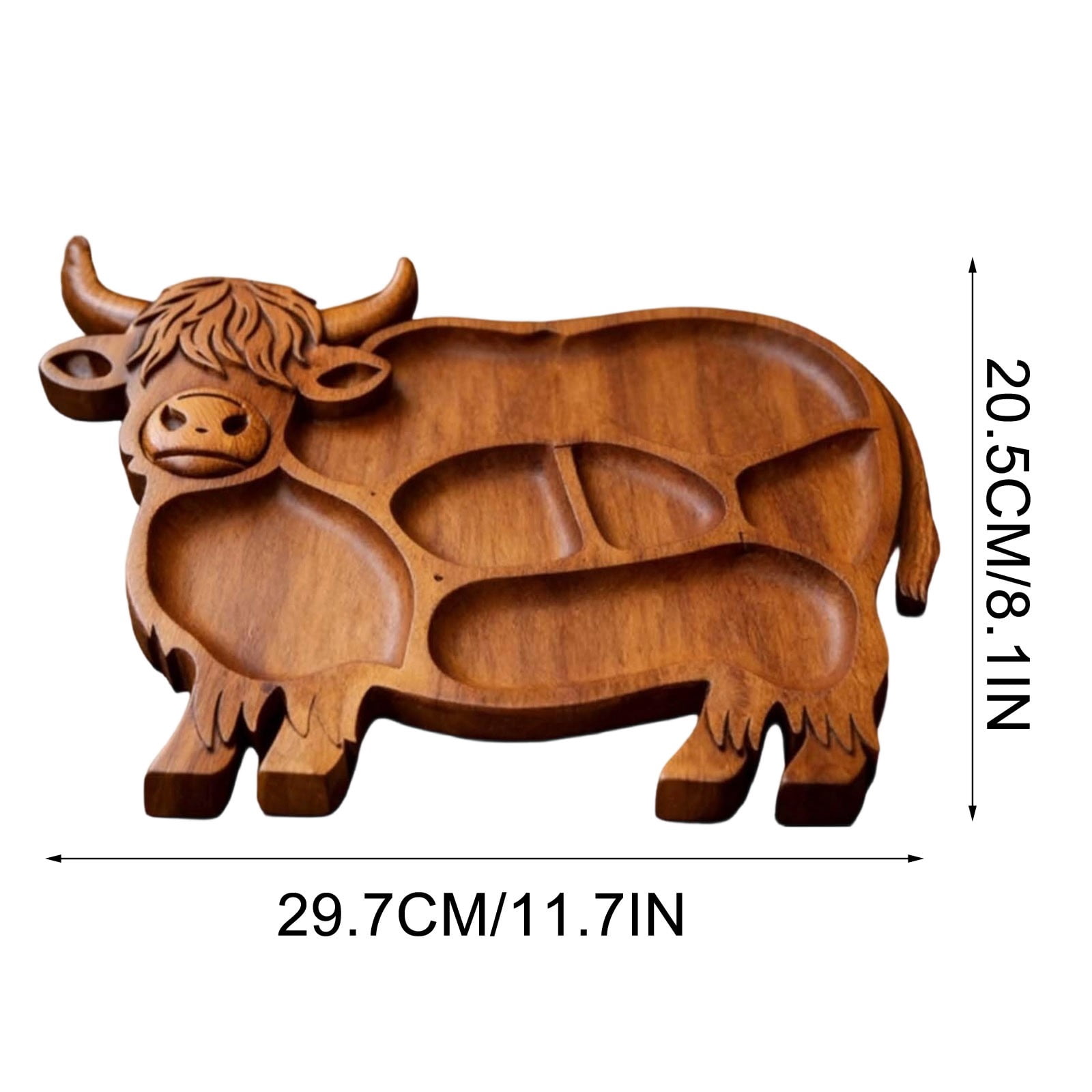 Highlands Cow Wooden Charcuterie Board,Unique Serving Tray for Cheese and Snacks,Decorative Farmhouse Centerpiece and Wall Art,Handcrafted Durable Platter for Entertaining and Gifting B - Image 2