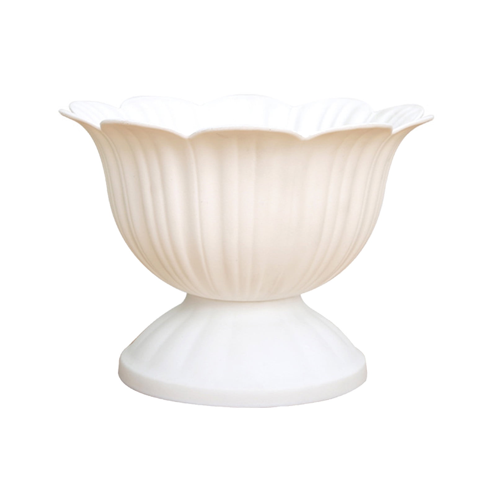 1.1L Thickened Round Bottom Plastic Flower Pot,18x13.5x18cm White Planter for Indoor and Outdoor Plants,Durable and Easy to Clean,Suitable for Various Decorative and Gardening Needs - Image 1