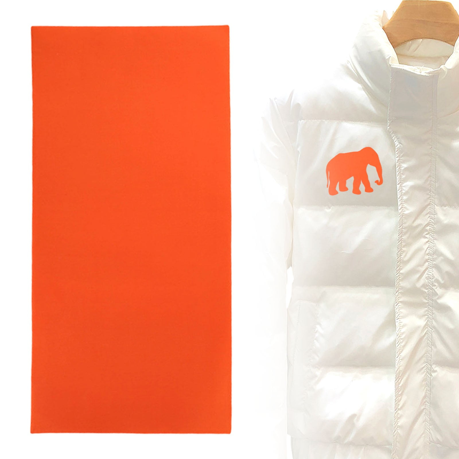 1Pcs Down Jacket Repair Patch Kit,Pre-Cut Nylon Patches for Clothes,Self-Adhesive Fabric Tape,Waterproof Lightweight Outdoor Repair Tape for Puffer Jacket Coat Tent Backpack,3'x7.87'(Pink) Orange - Image 2