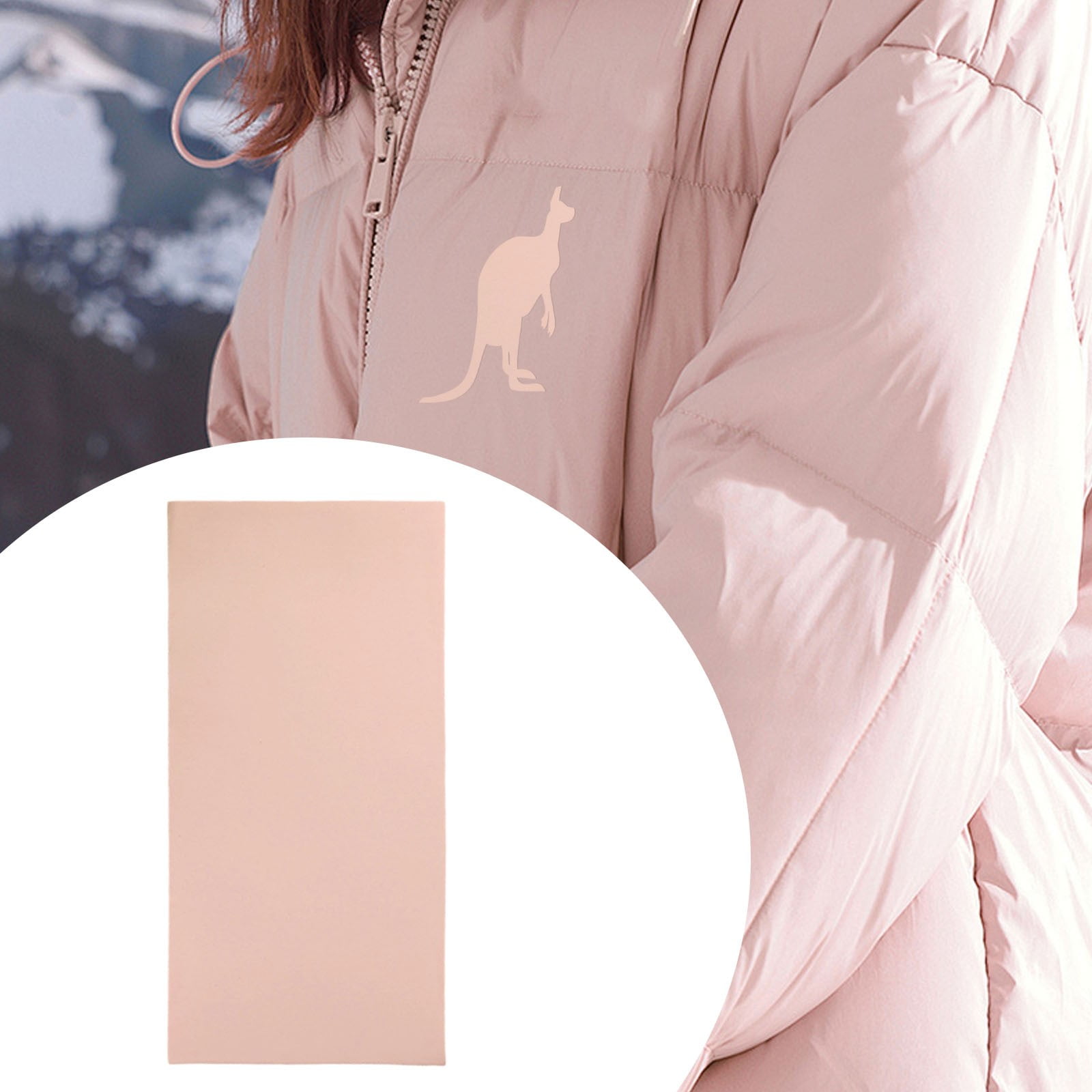 1Pcs Down Jacket Repair Patch Kit,Pre-Cut Nylon Patches for Clothes,Self-Adhesive Fabric Tape,Waterproof Lightweight Outdoor Repair Tape for Puffer Jacket Coat Tent Backpack,3'x7.87'(Pink) Orange - Image 6