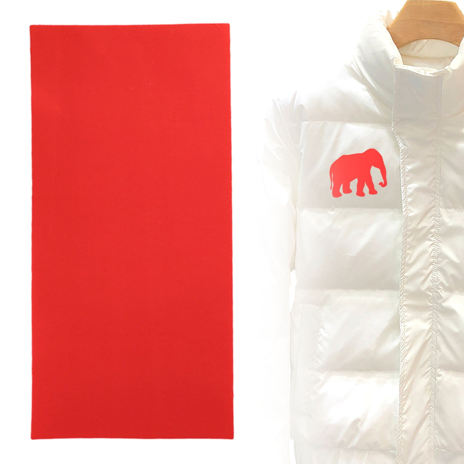 1Pcs Down Jacket Repair Patch Kit,Pre-Cut Nylon Patches for Clothes,Self-Adhesive Fabric Tape,Waterproof Lightweight Outdoor Repair Tape for Puffer Jacket Coat Tent Backpack,3'x7.87'(Pink) Red - Image 2